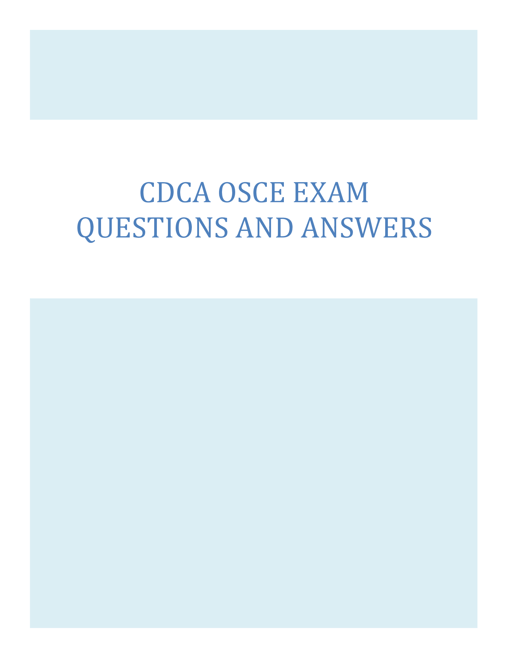 CDCA OSCE – Complete Exam Questions and Answers with Clinical Images | 2026 Dental Board Preparation