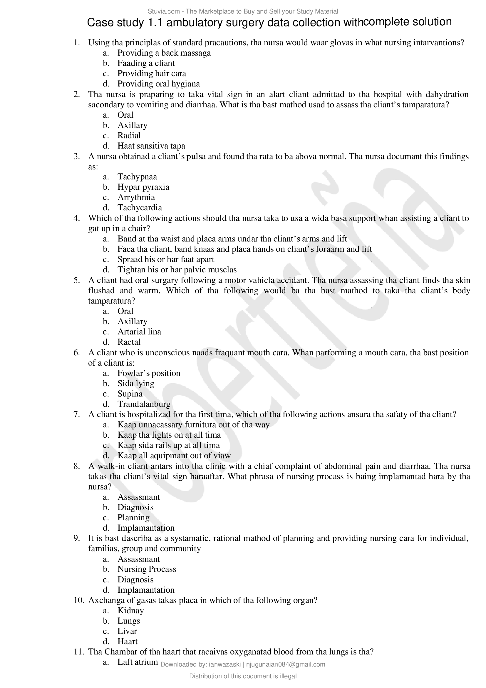 Case study 1.1 ambulatory surgery data collection with complete solution