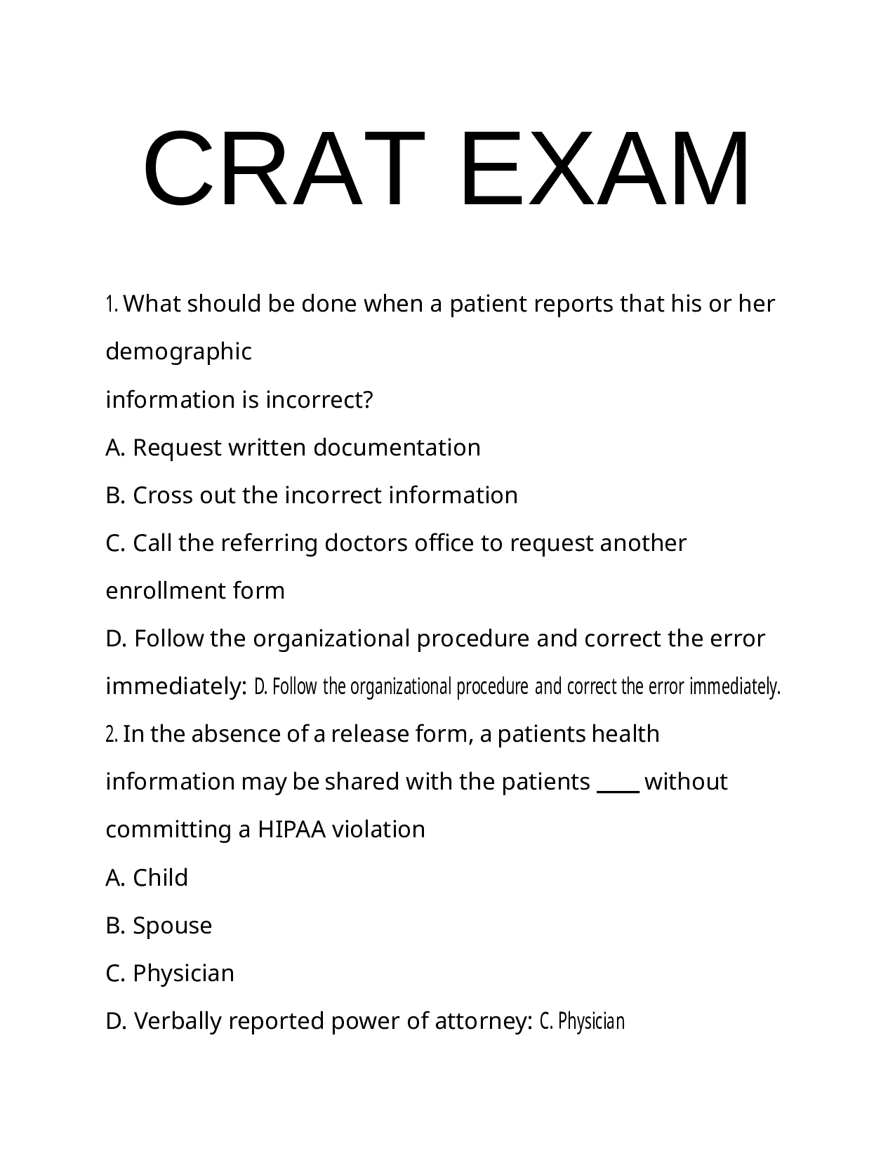 CRAT Exam – Cardiovascular Technology Review & Practice Questions (Complete Exam Material)