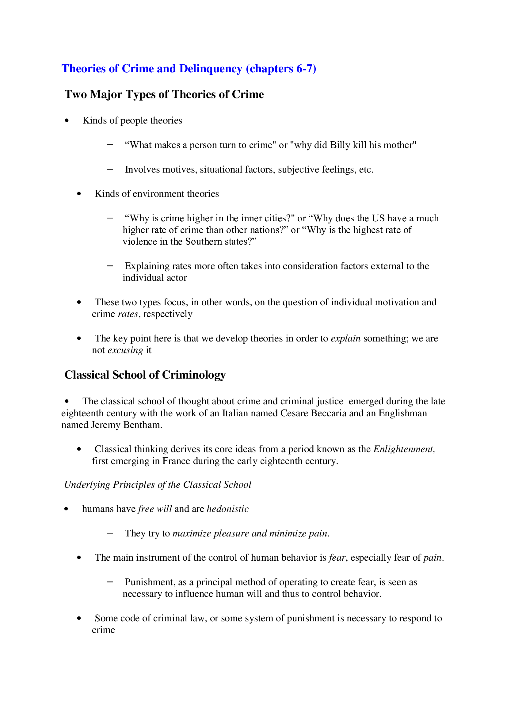 CMY1501 Theories of Crime and Delinquency Complete Summary Notes | UNISA