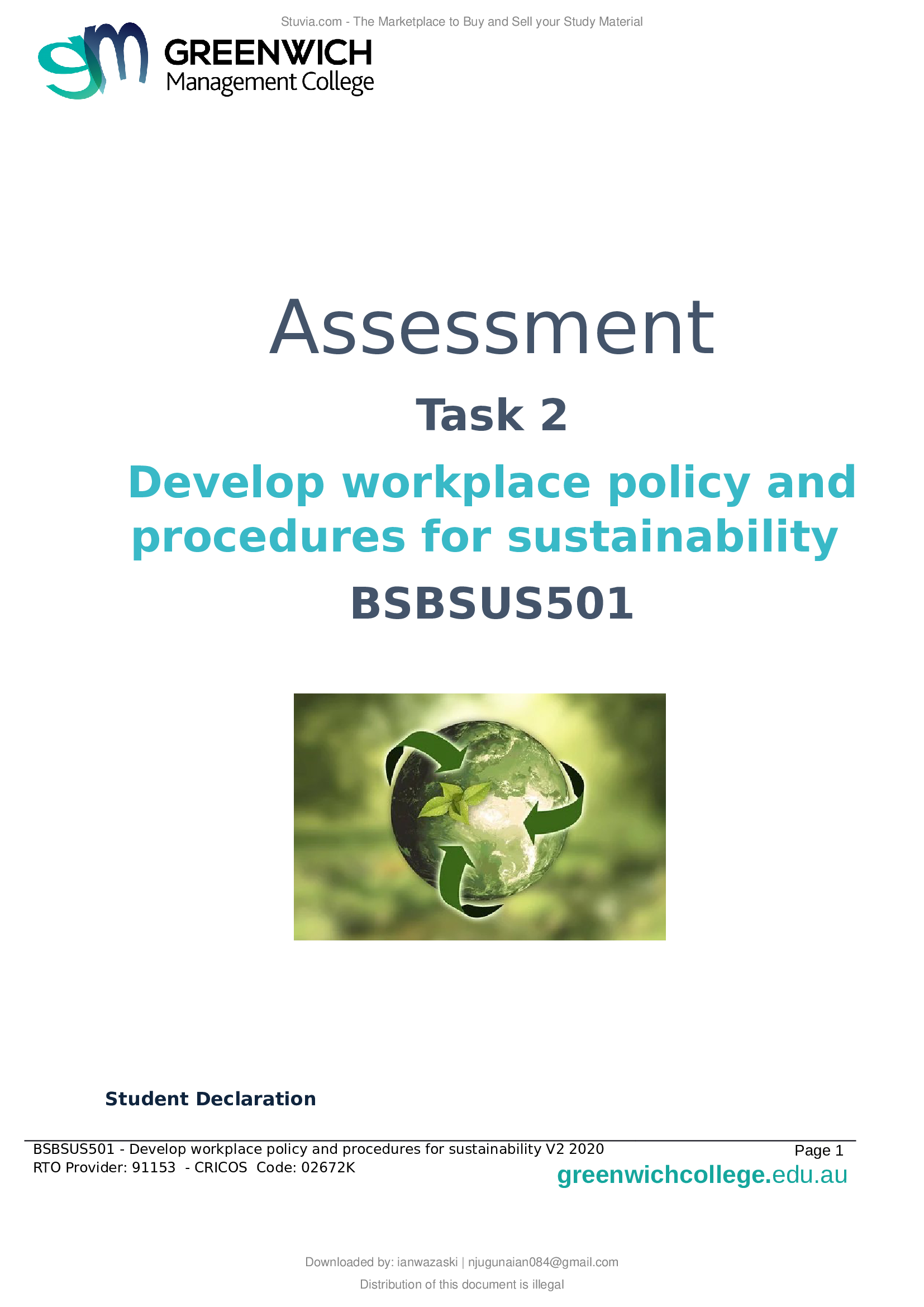 BSBSUS501 V2 Assessment Task 2 with complete solution