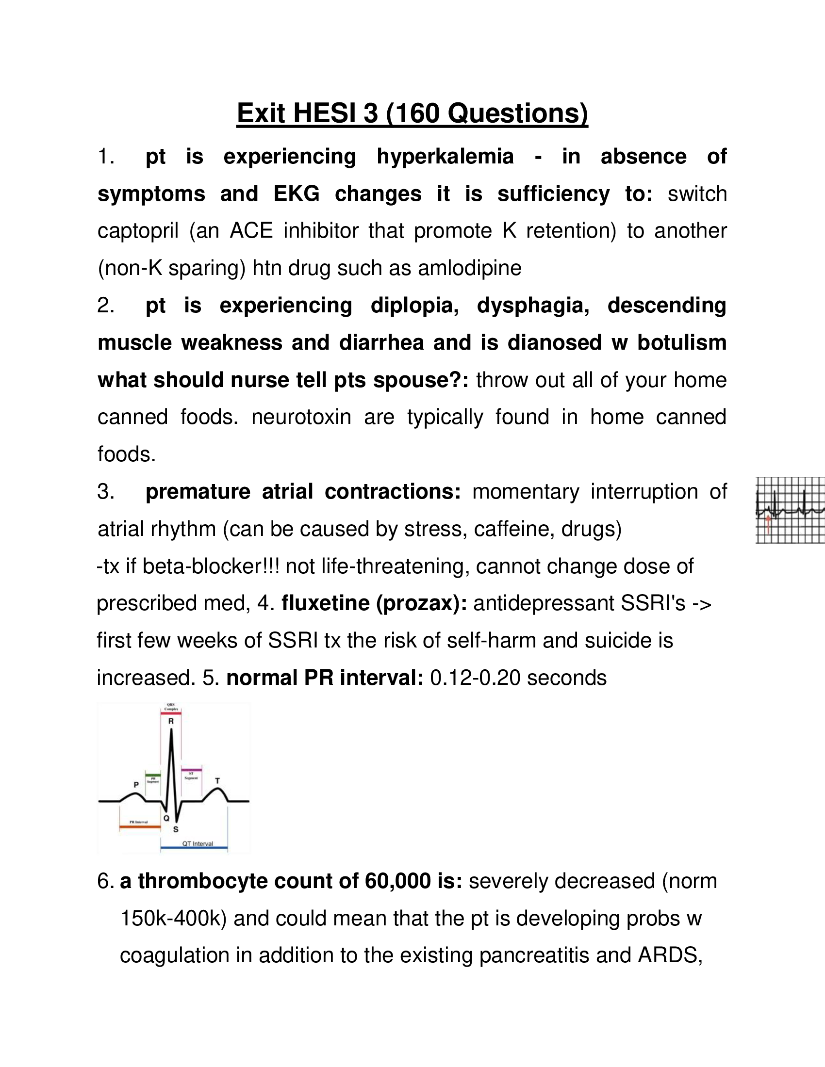 HESI Exit Exam Final Capstone 160 Questions 2023