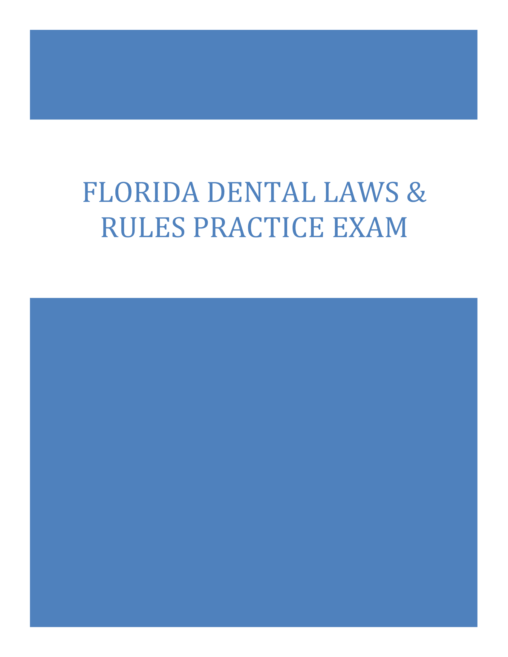 Florida Dental Laws & Rules Practice Exam for 2026