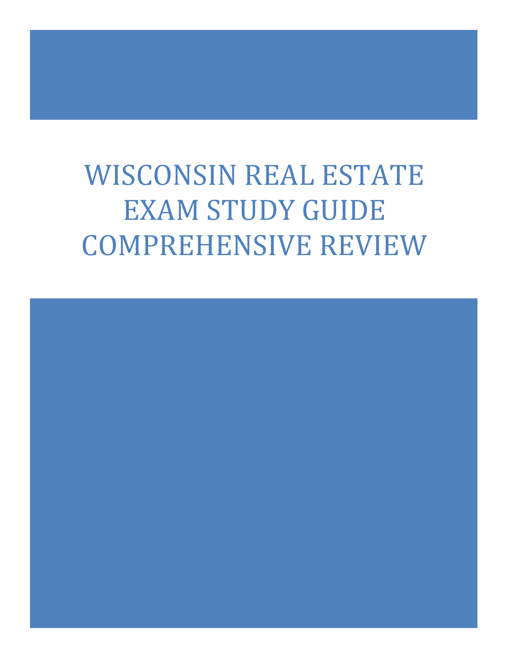 Wisconsin Real Estate Exam Study Guide Comprehensive Review