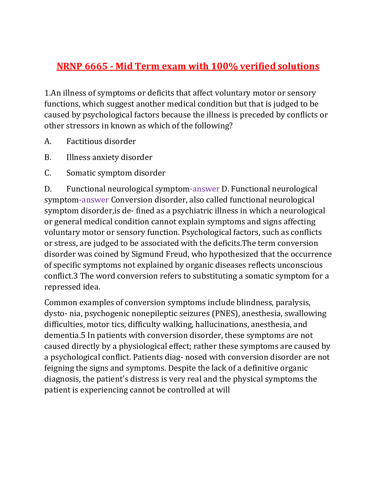 NRNP 6665 2026 Midterm Exam  Complete Q&A Pack with Verified Solutions