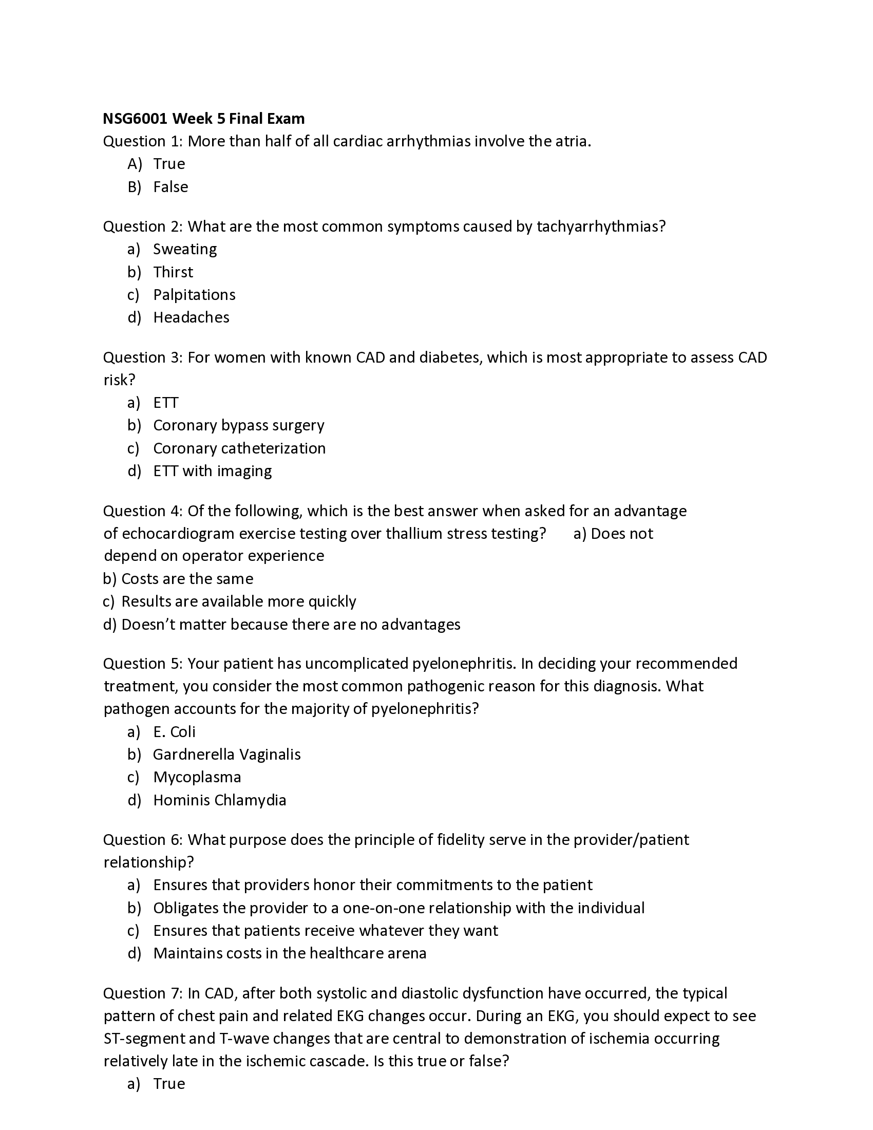 NSG6001 Week 5 Final Exam 2023