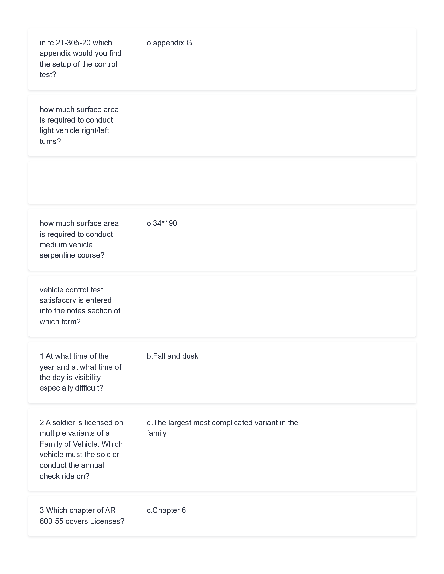 Army License Instructors & Examiners Q1 Exam Prep - FY25