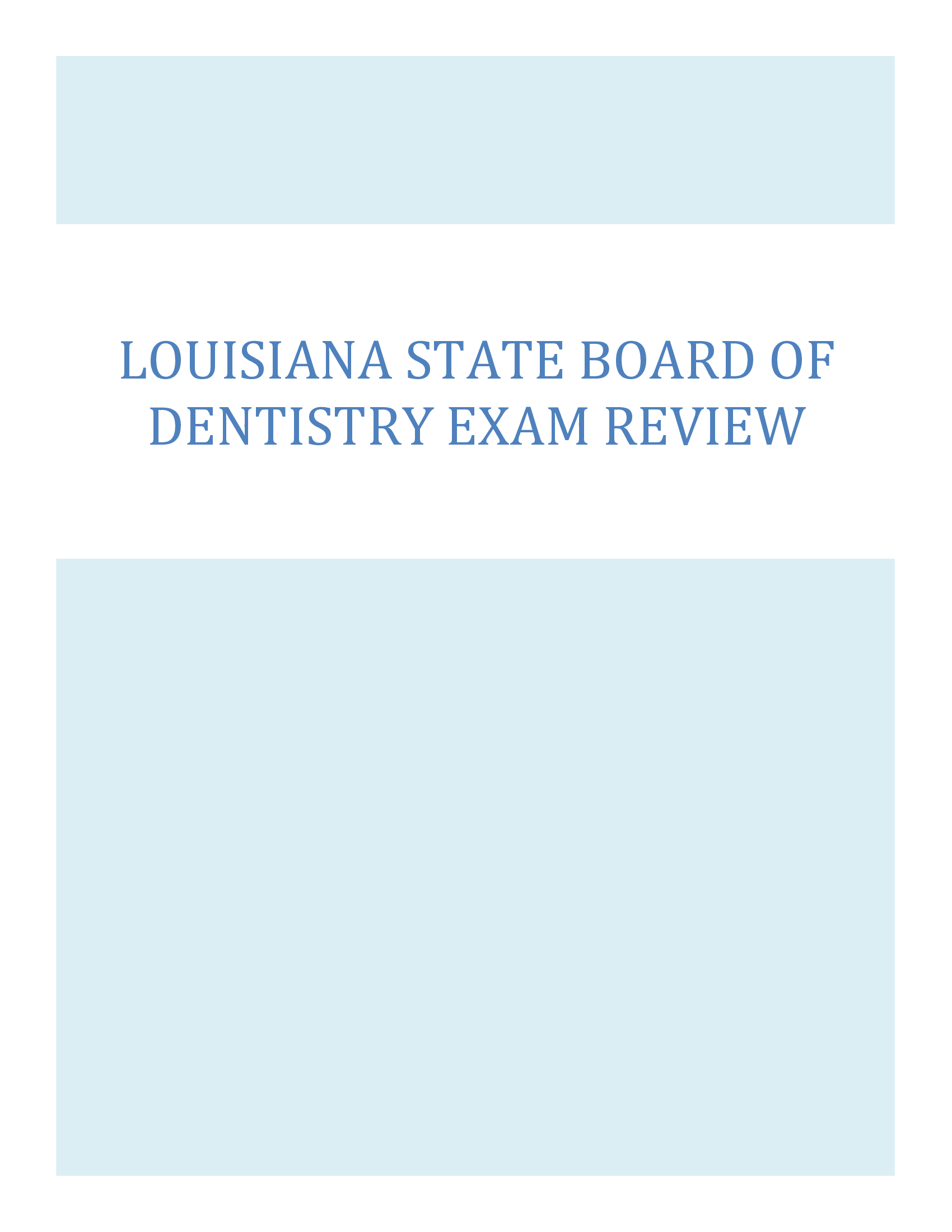 Louisiana State Board of Dentistry – Exam Review 2026 | Complete Multiple-Choice Q&A Preparation