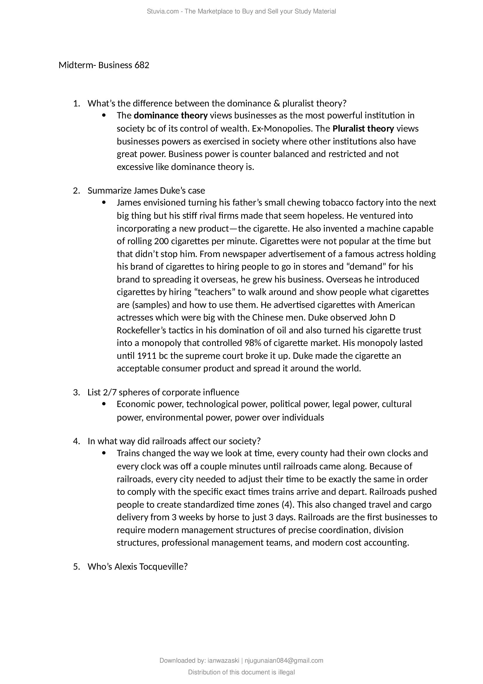 BUSINESS 682 Test Questions and answers with complete solution