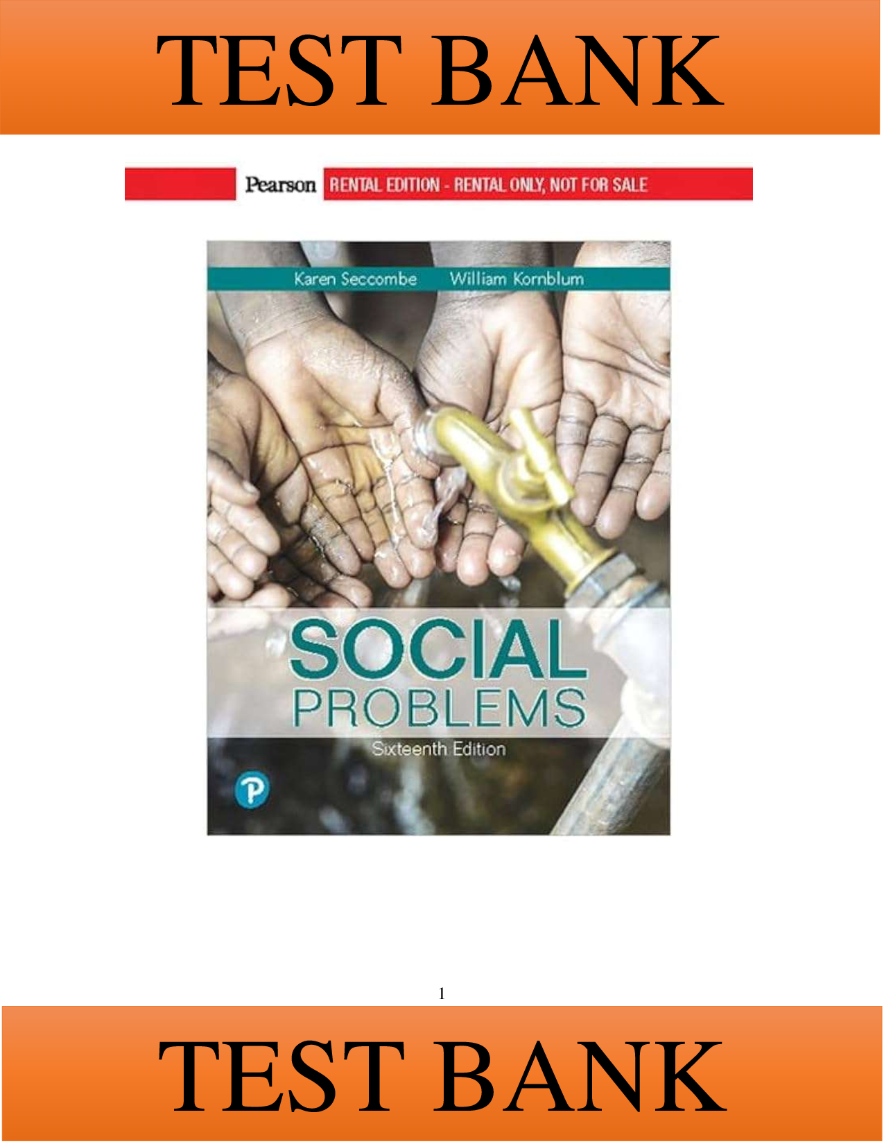 Test Bank for Social Problems, 16th Edition, William Kornblum, Karen T. Seccombe