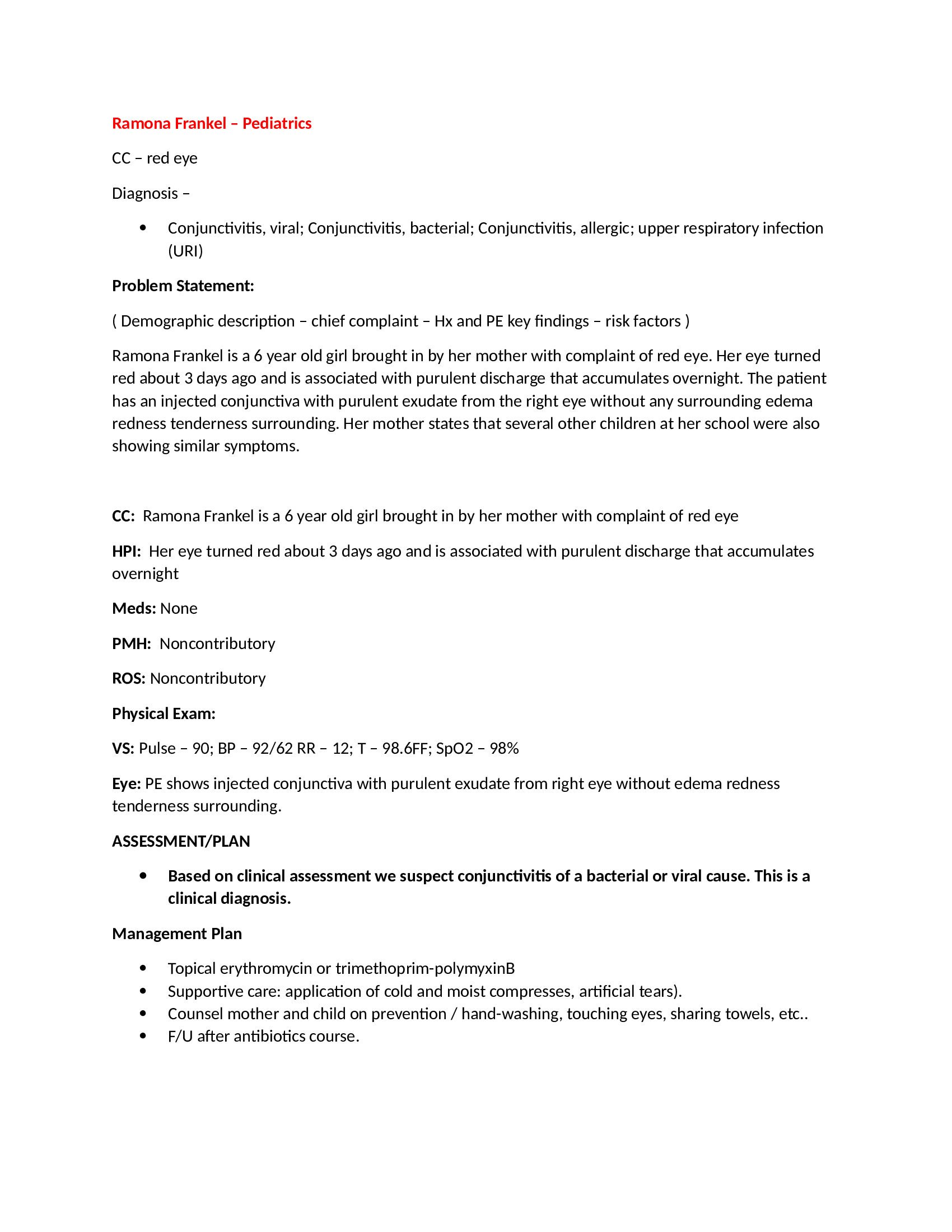 Ramona Frankel Pediatrics  Ihuman Case Study