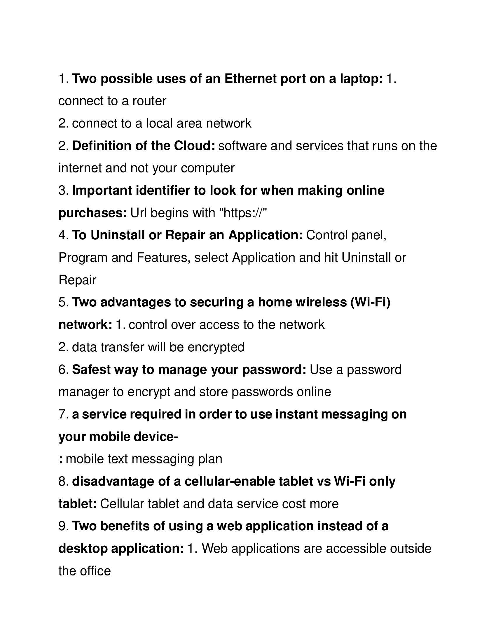 IC3 GS5 Computer Fundamentals Practice Test Review