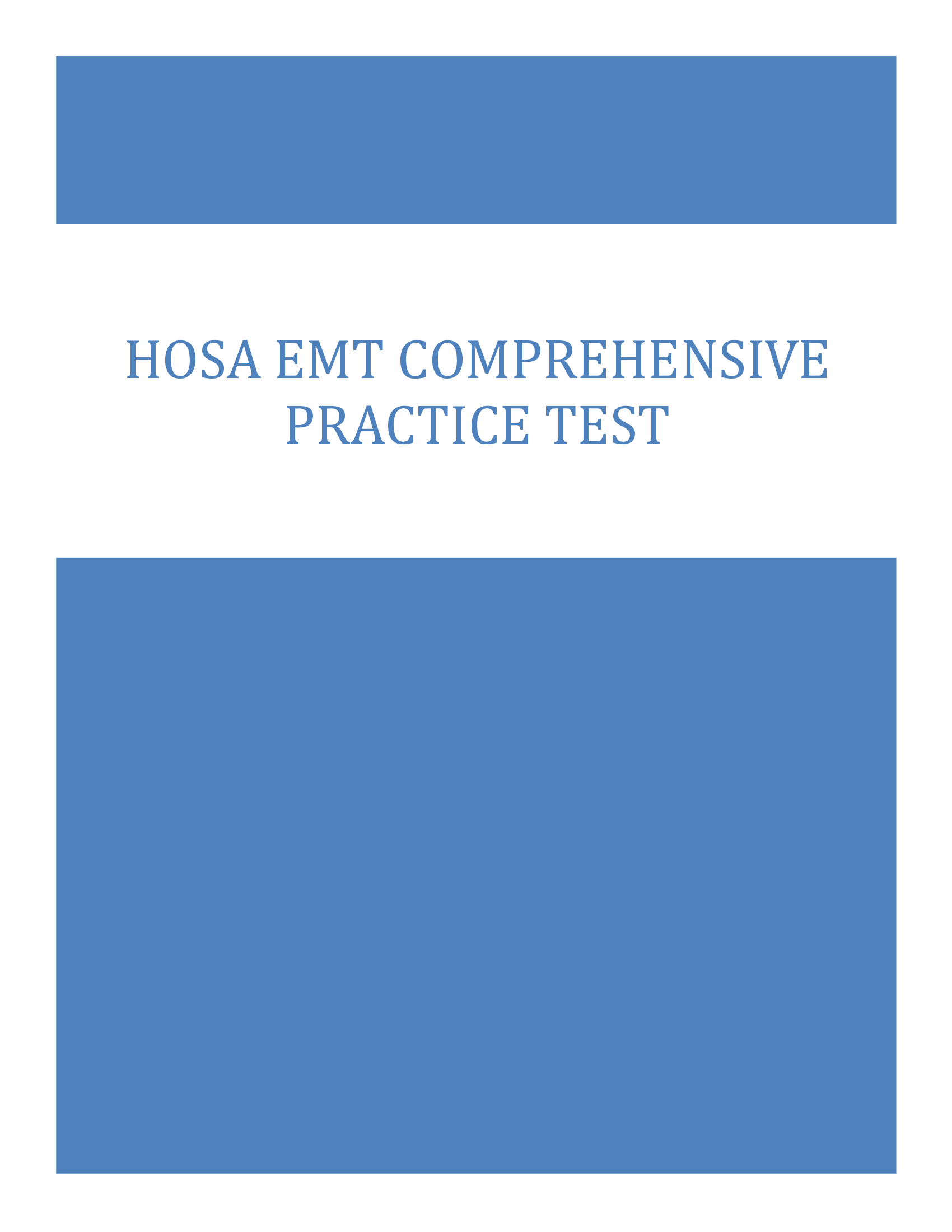 HOSA EMT Comprehensive Practice Test