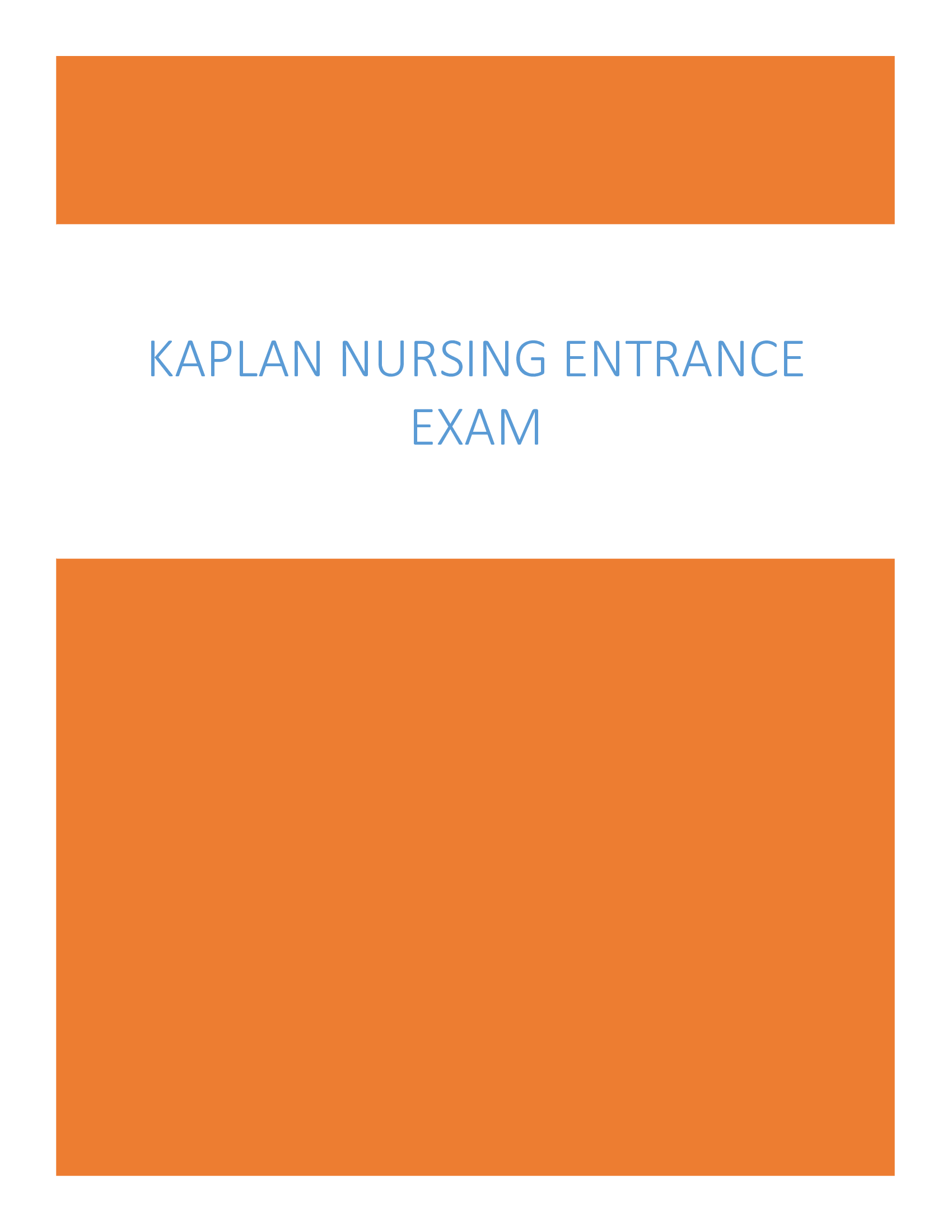 KAPLAN Nursing Entrance Exam Questions and Answers 2024