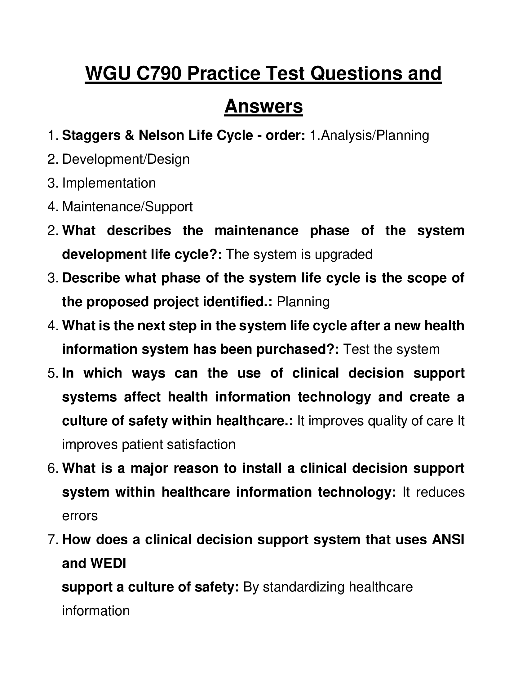WGU C790 Practice Test Questions and Answers for 2024 Exam