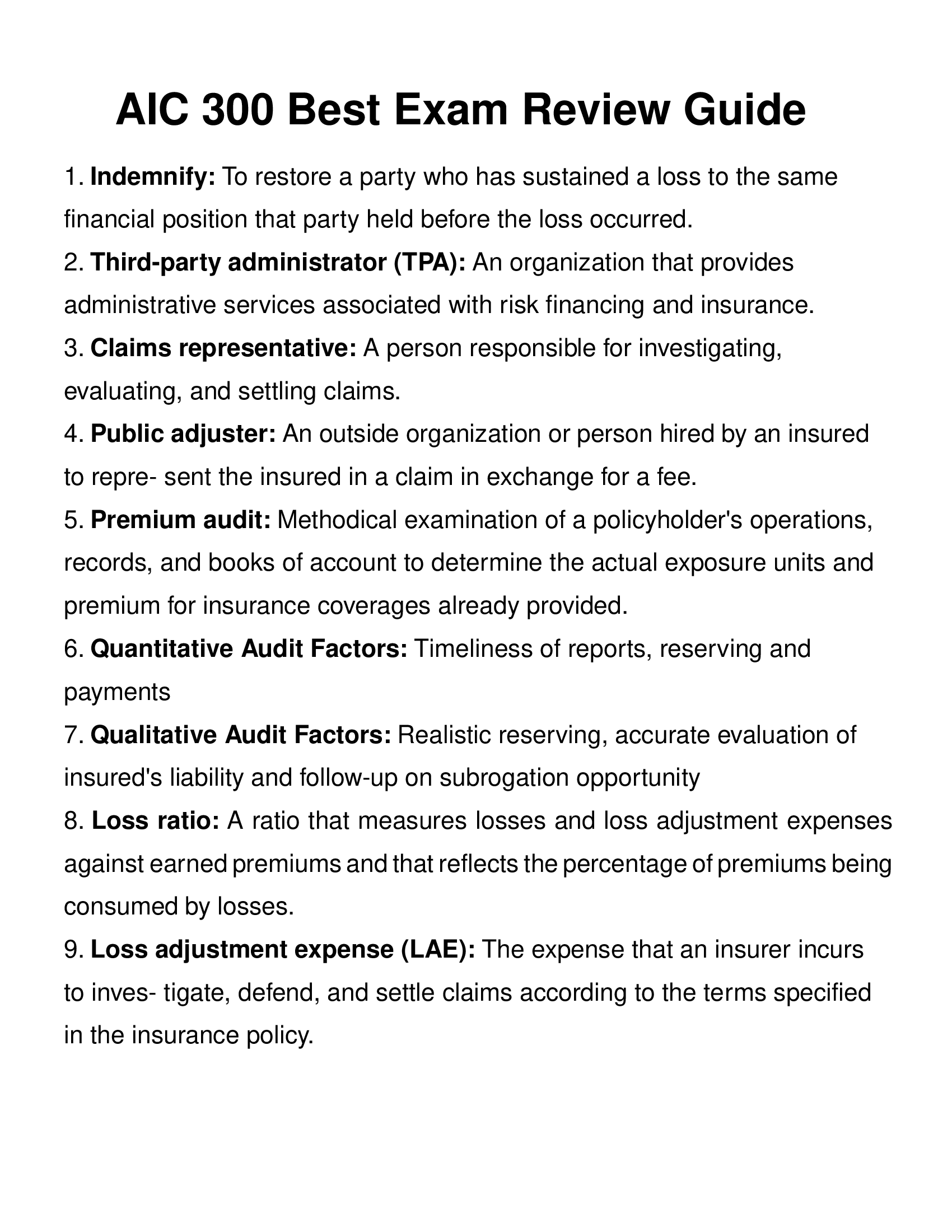 AIC 300 Best Exam Review Guide