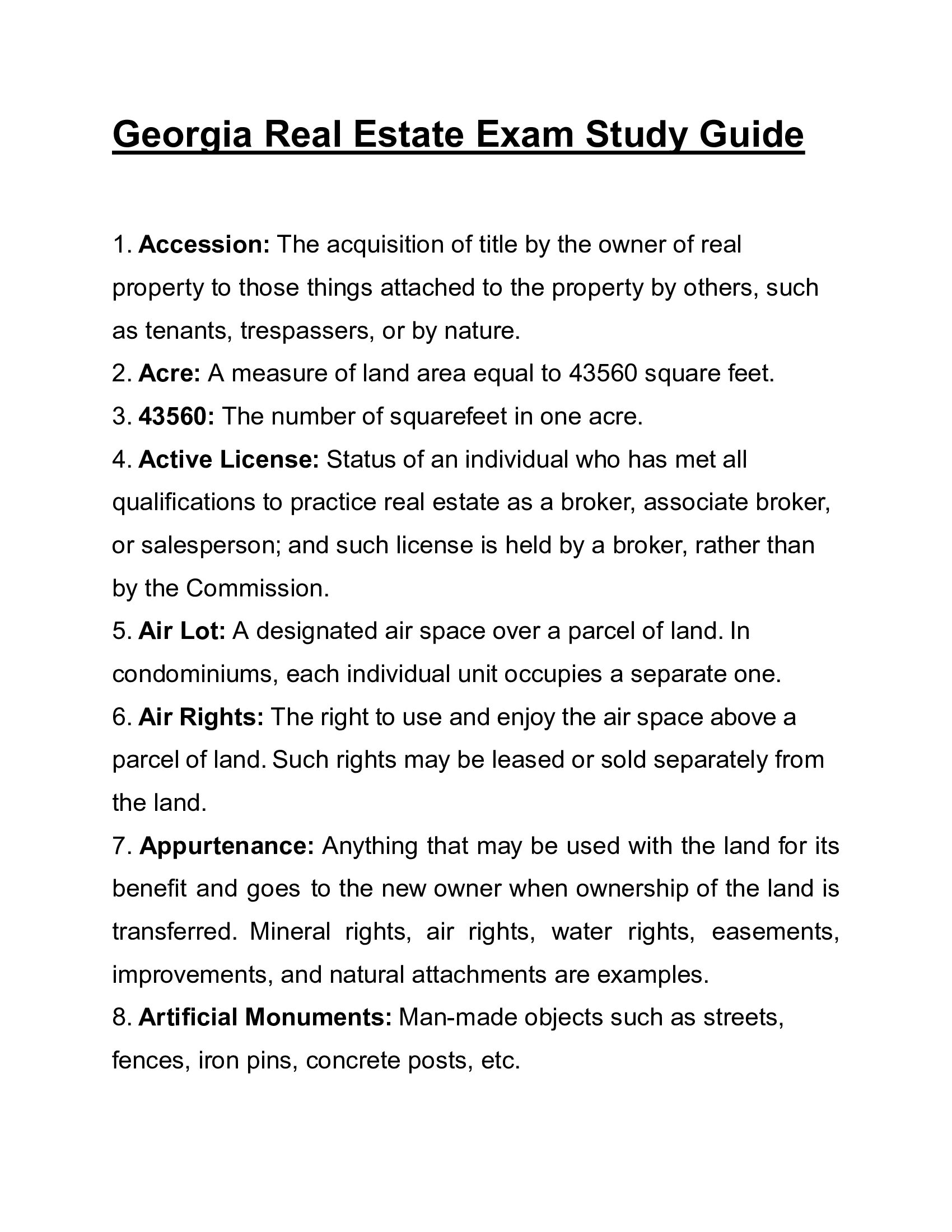 Georgia Real Estate Study Guide 2026 – Full Questions, Answers & State-Specific Insights