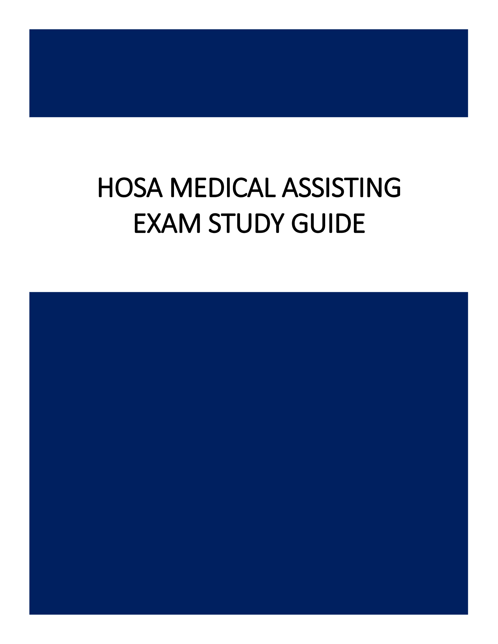 HOSA Medical Assisting Exam Study Guide