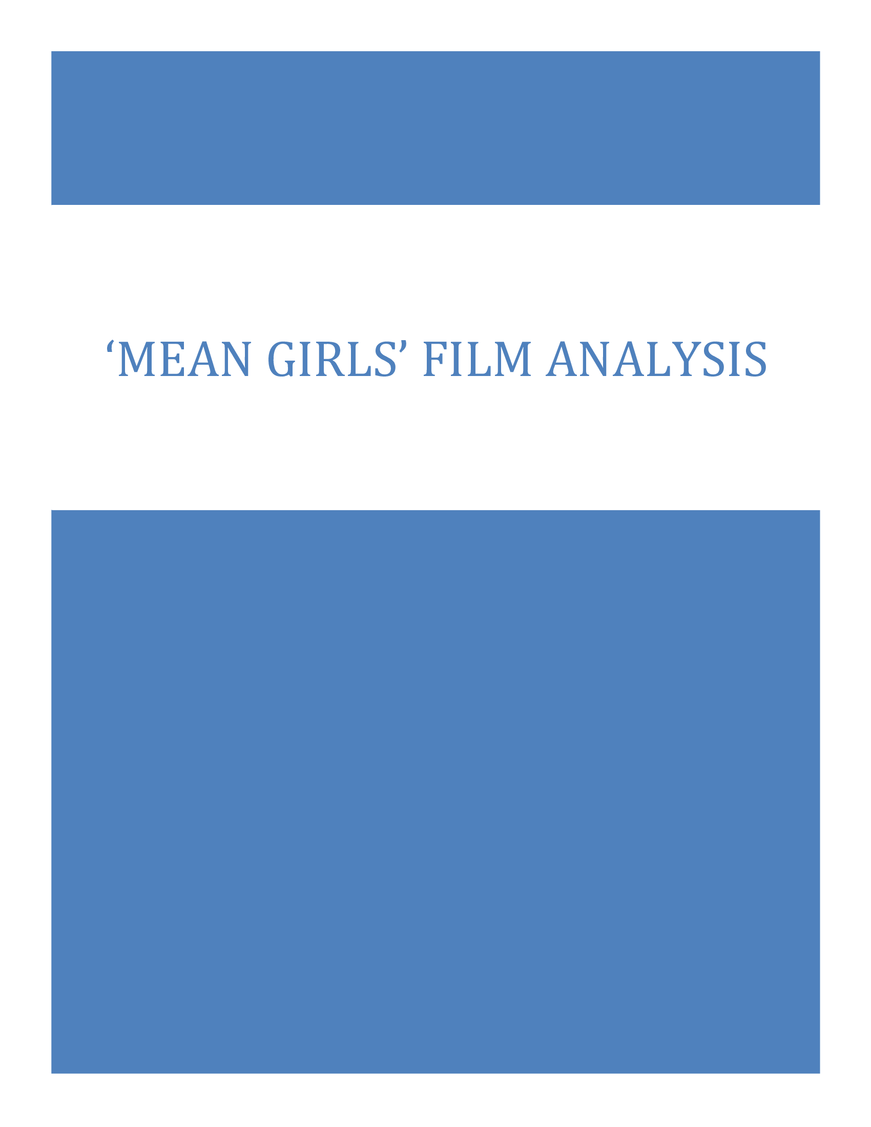 ‘Mean Girls’ Film Analysis