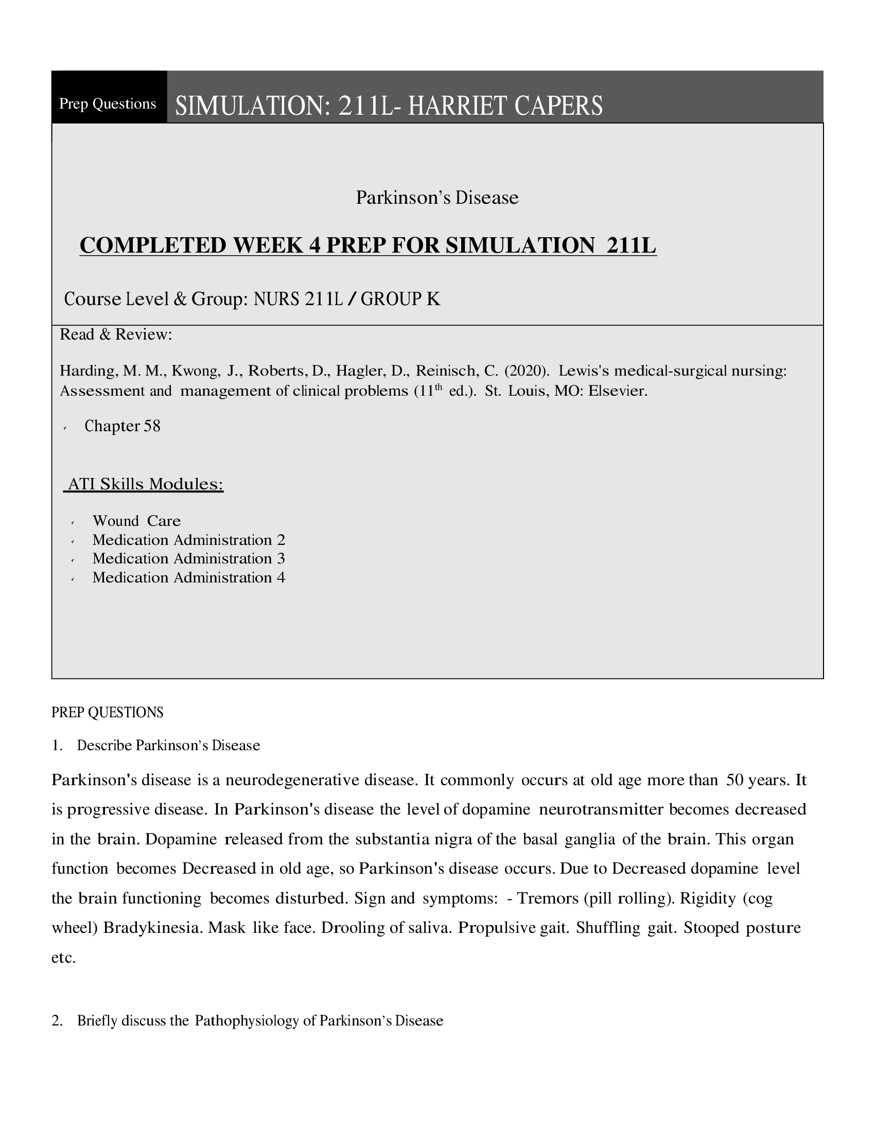 COMPLETED WEEK 4 PREP FOR SIMULATION  211L