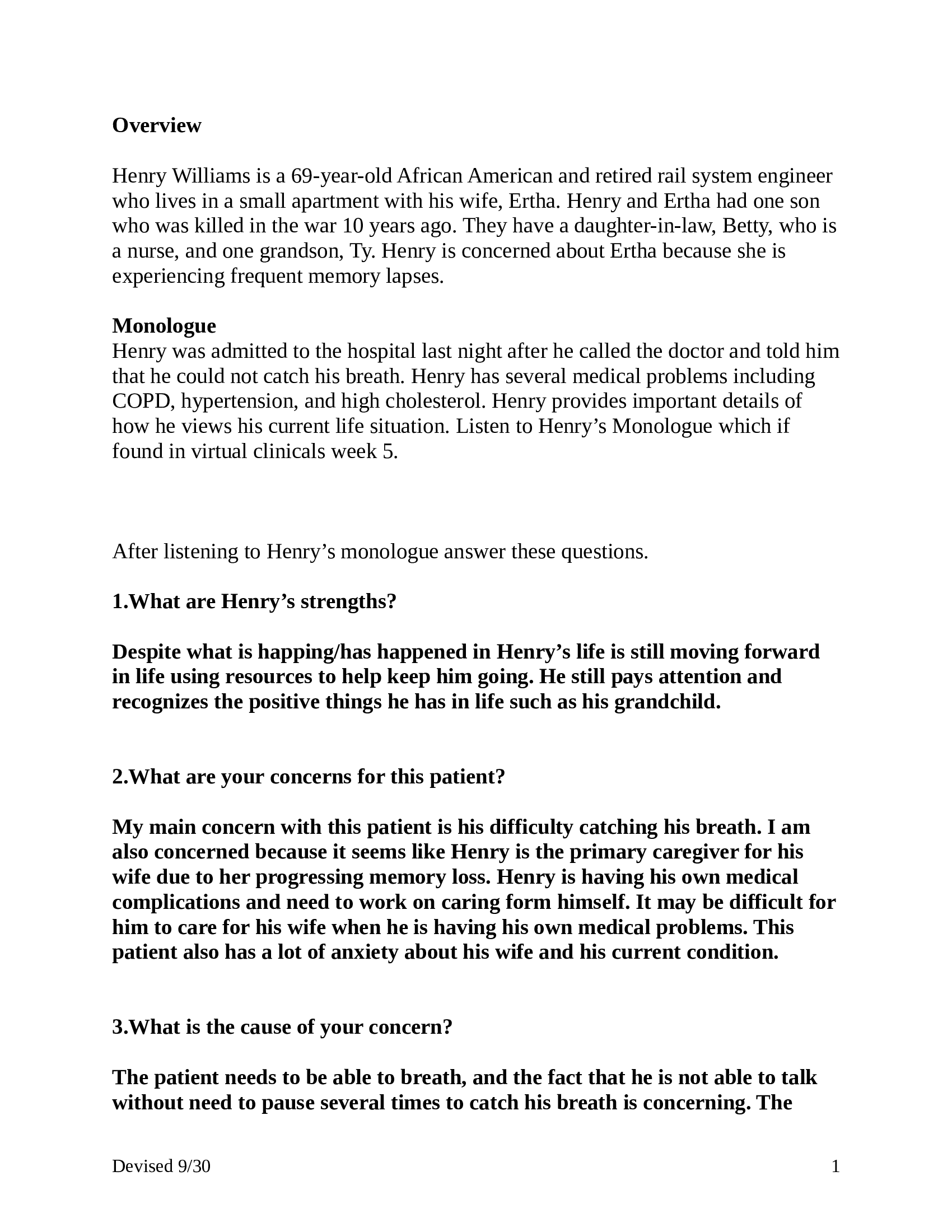 Henry and Ertha Complete Case Study