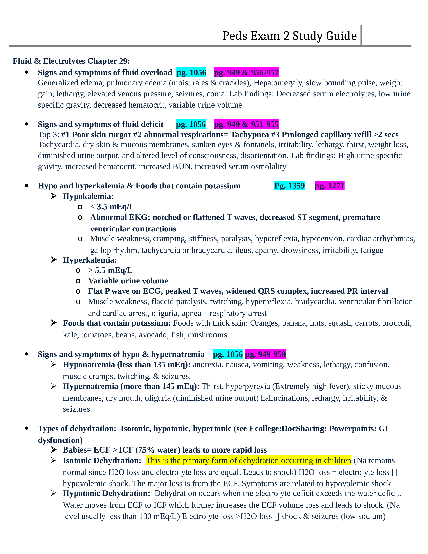 NR 328 Exam 2 Study Guide (Latest 2022.2023) Pediatric Nursing