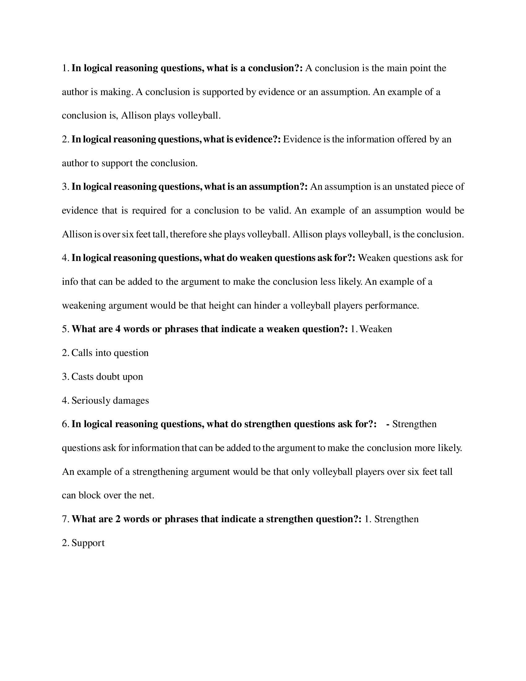 LSAT Final Exam Questions and Answers