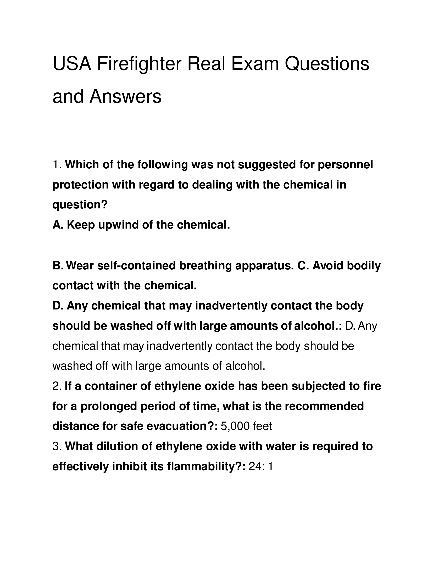 USA Firefighter Real Exam 2024 Questions and Answers