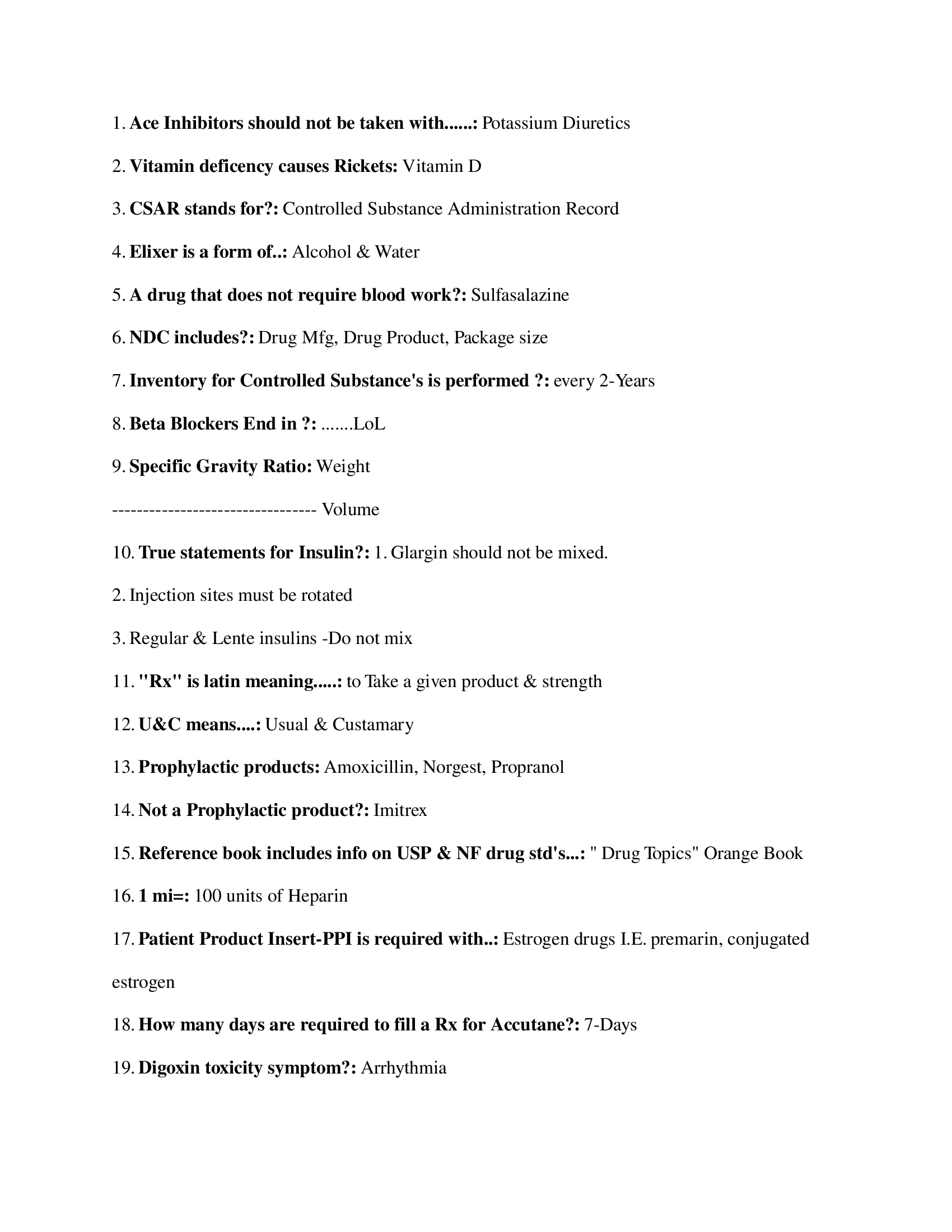 PTCB Midterm Exam Questions and Answers