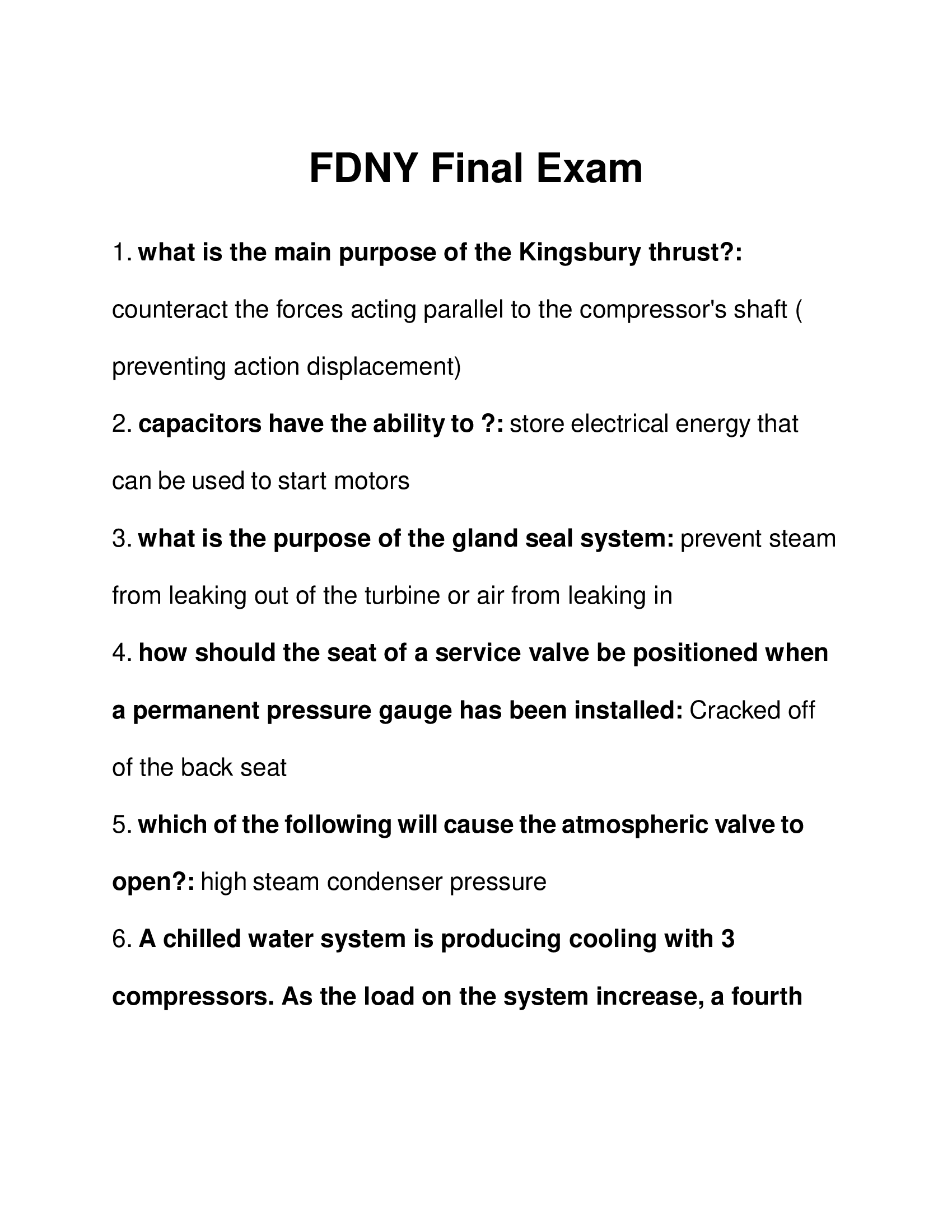 FDNY Final Exam 2024