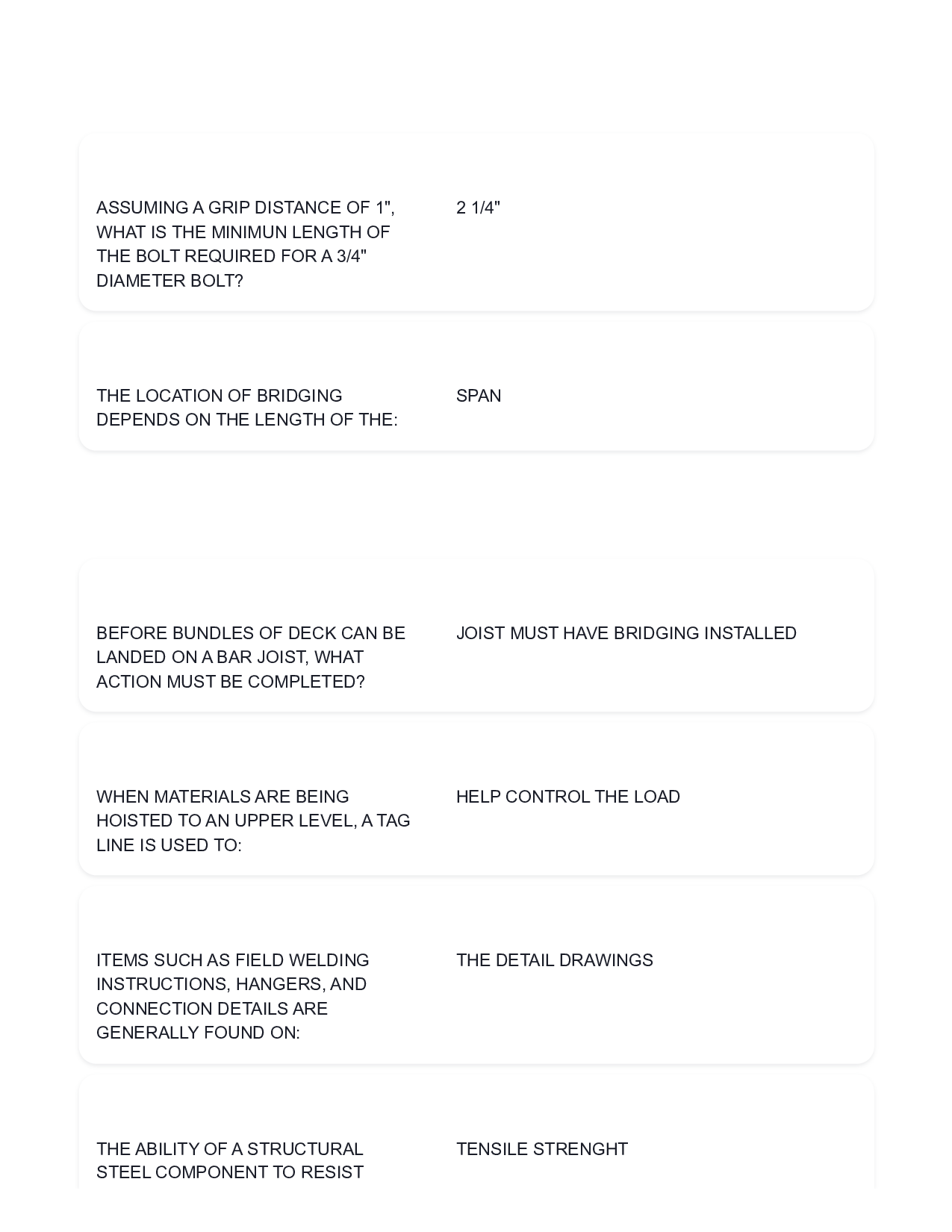 IRONWORKER NCCER Questions And Answers Actual Exam 100% GUARANTEED PASS! For 2026/2027 Academic Year