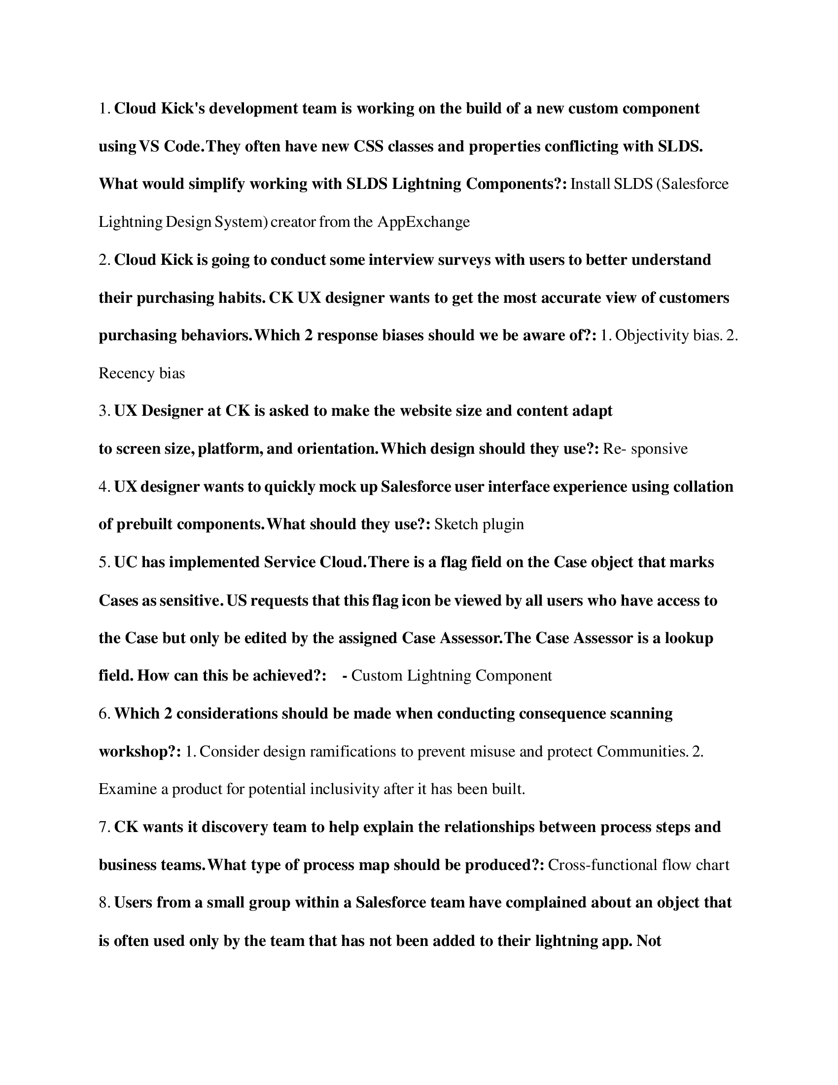 Salesforce User Experience Designer Practice Questions and Answers