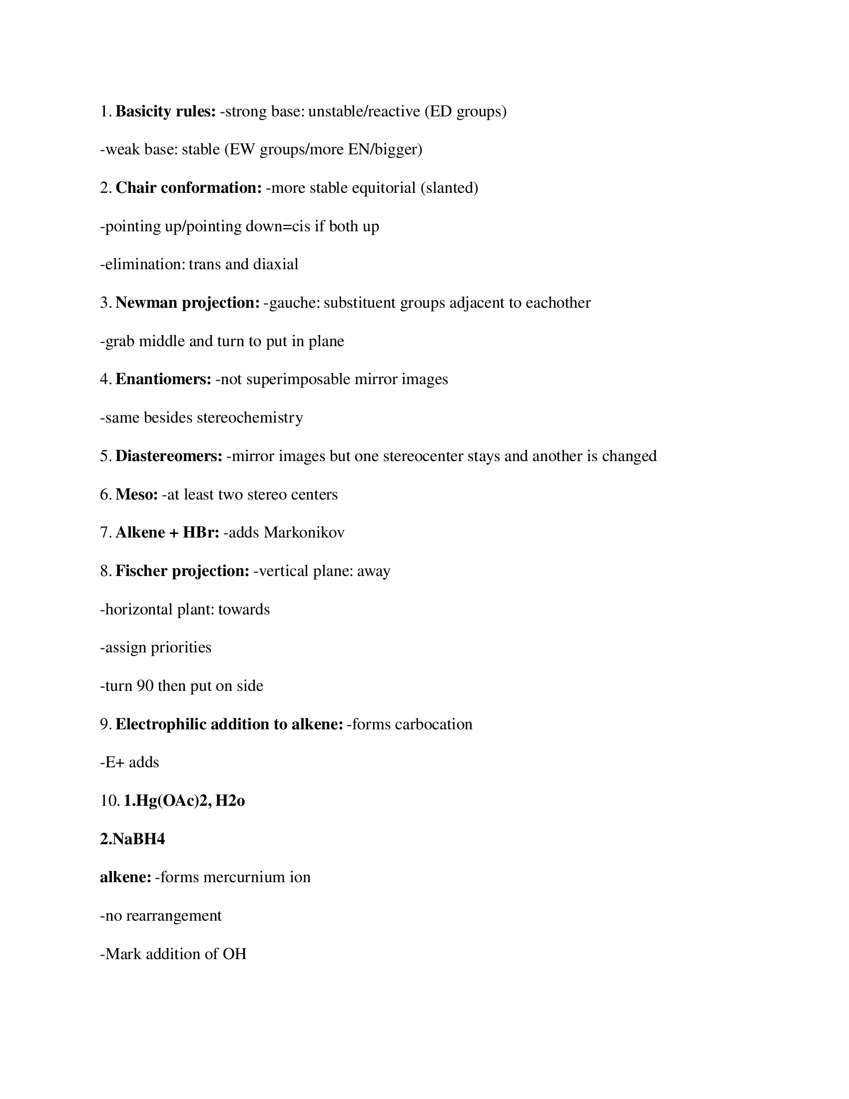 Organic Chemistry ACS Final Exam