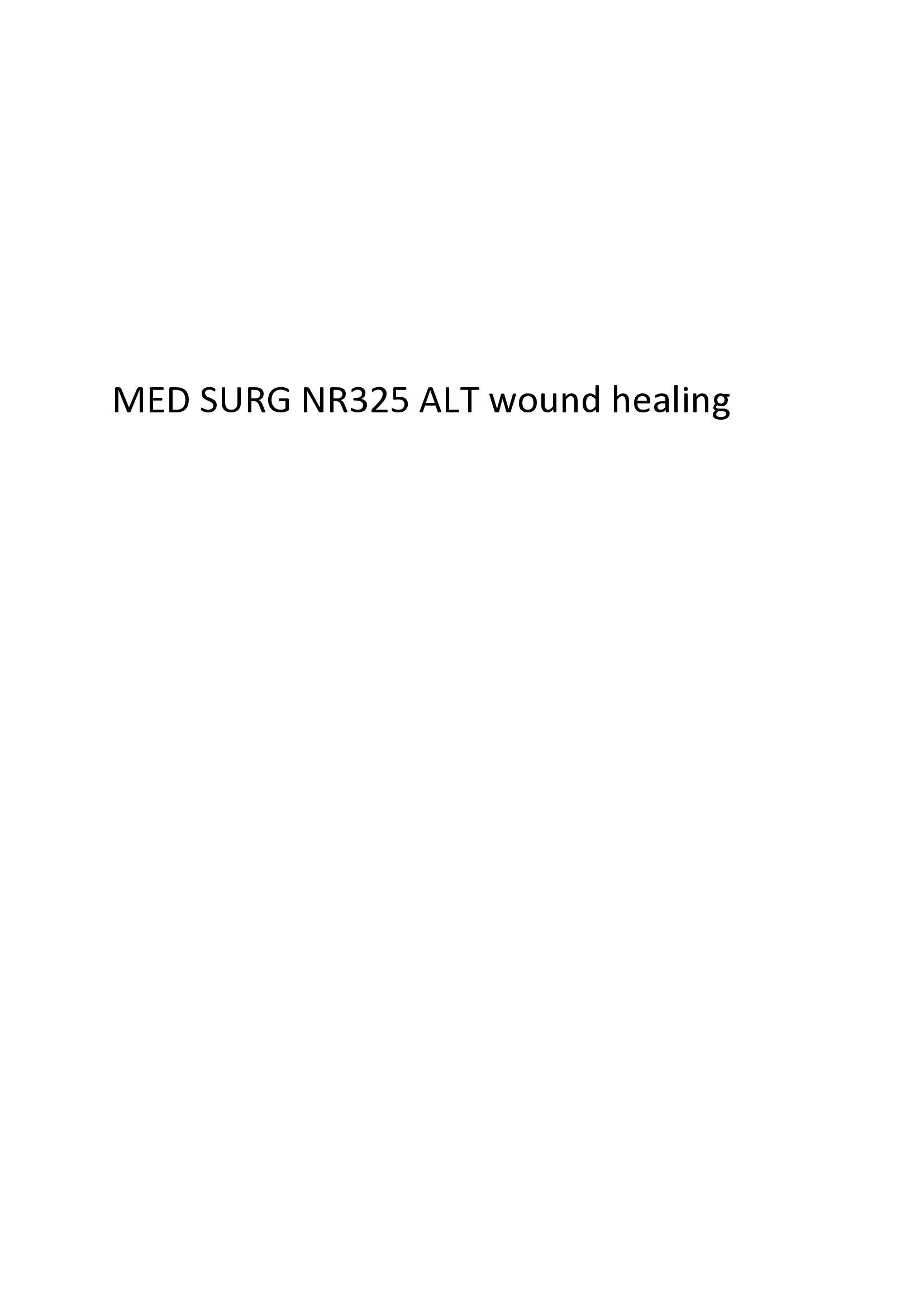 MED SURG NR325 ALT wound healing