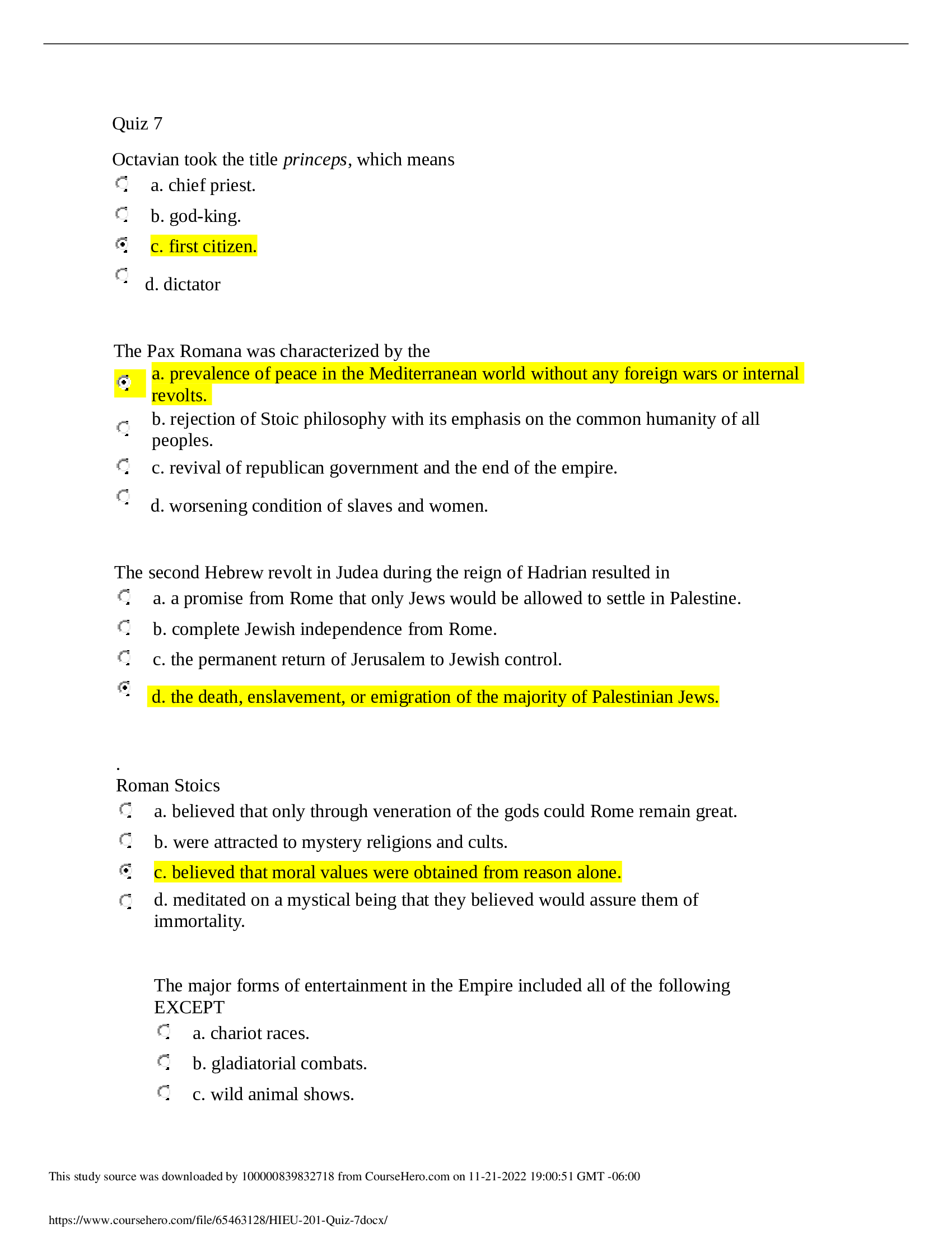 HIEU 201 MINDTAP CHAPTER Question with Answers