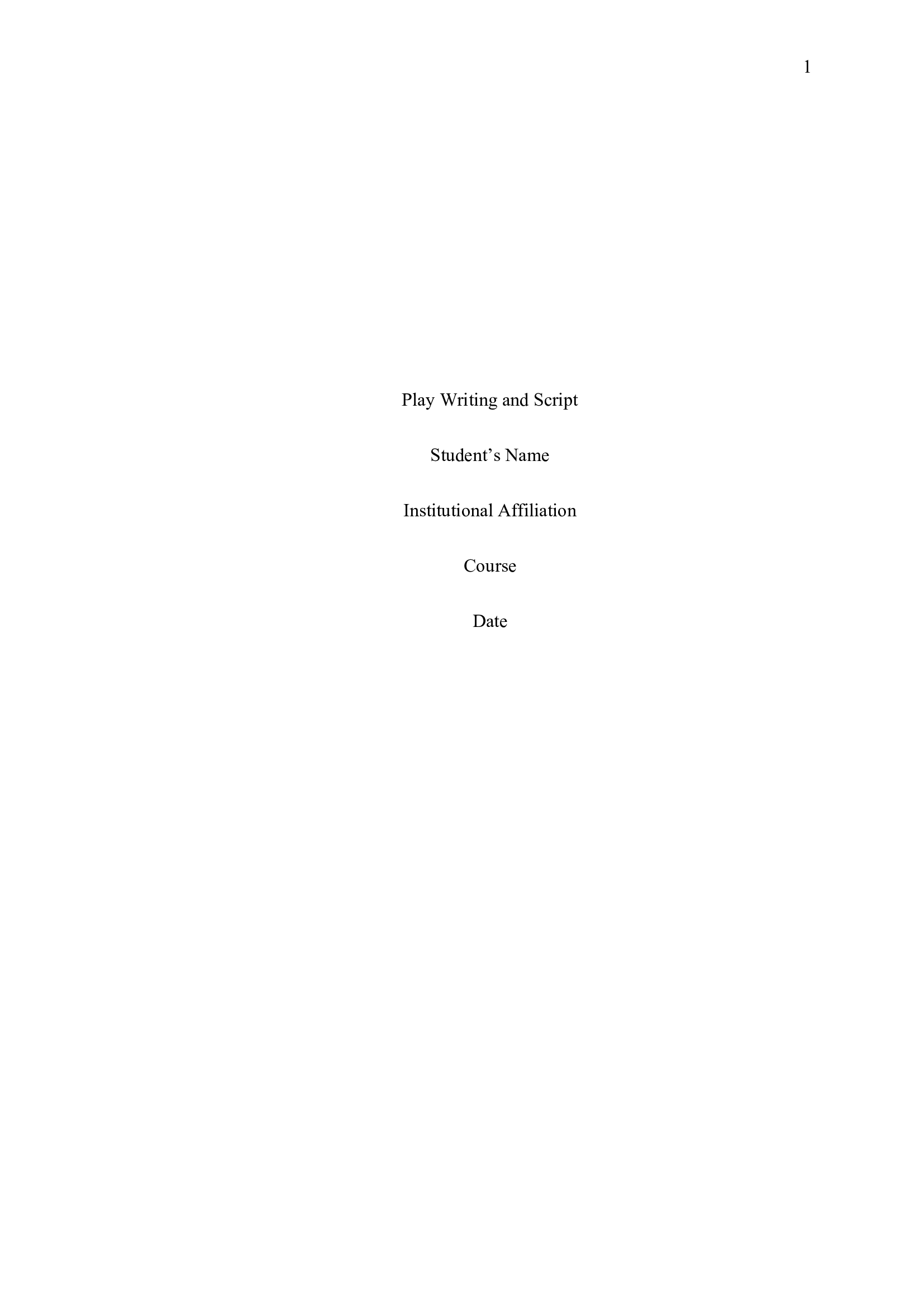 Play Writing Script