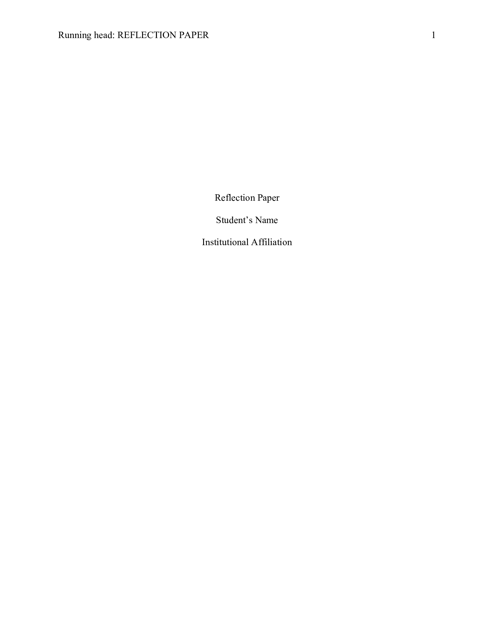 Assignment Topic: reflection Subject: Human Relations Citation Style: APA 6th edition