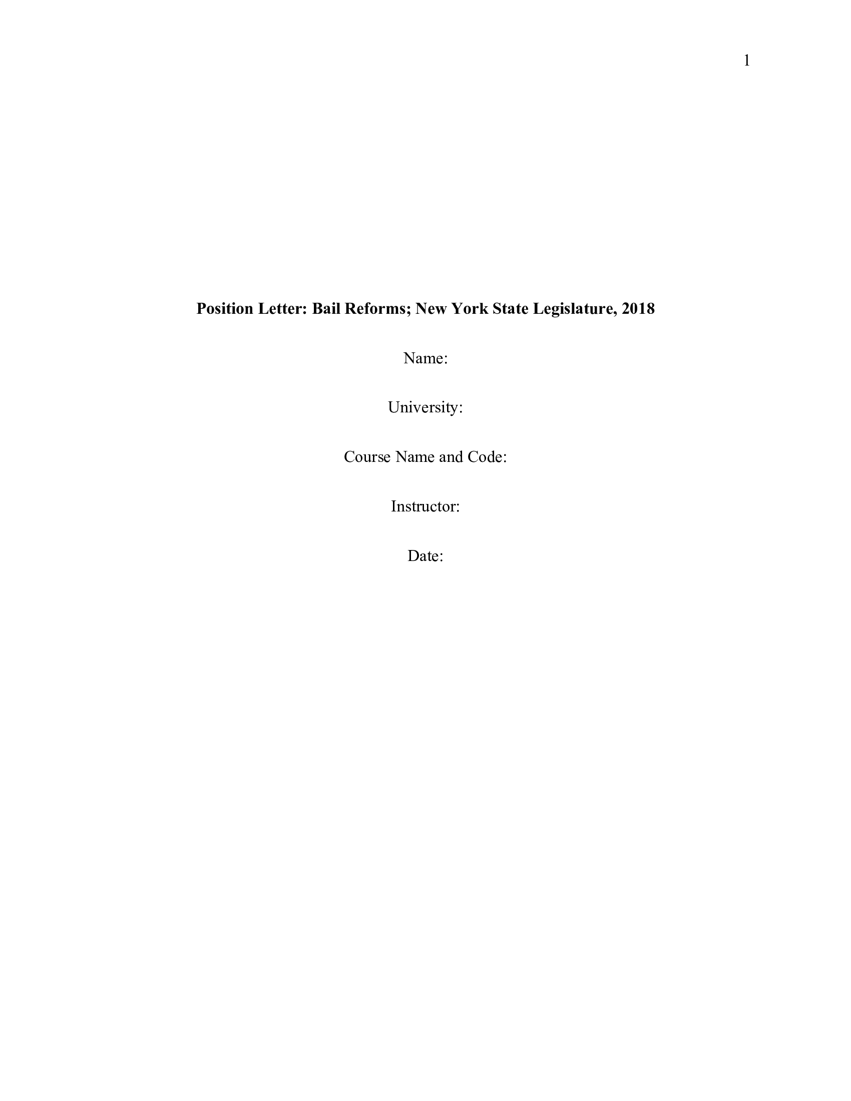 Assignment Topic: position letter Subject: Other Citation Style: APA 7th edition