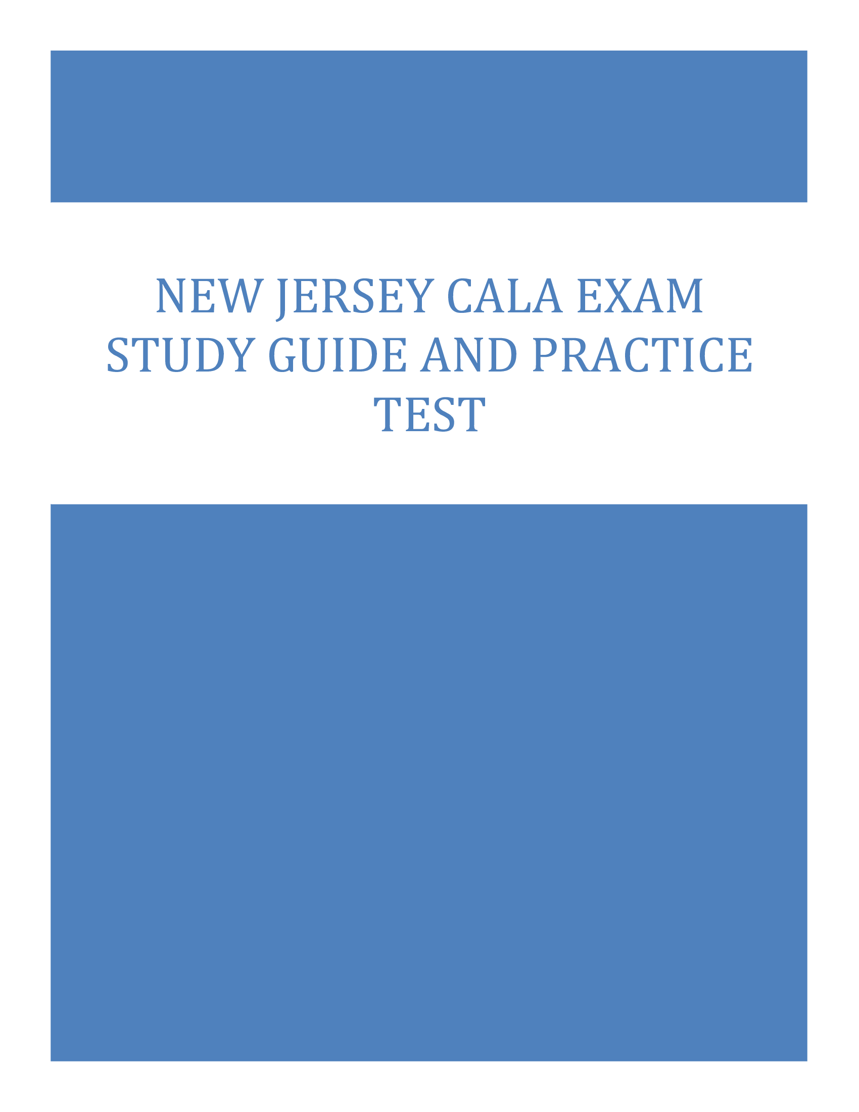 New Jersey CALA Exam Study Guide and Practice Test