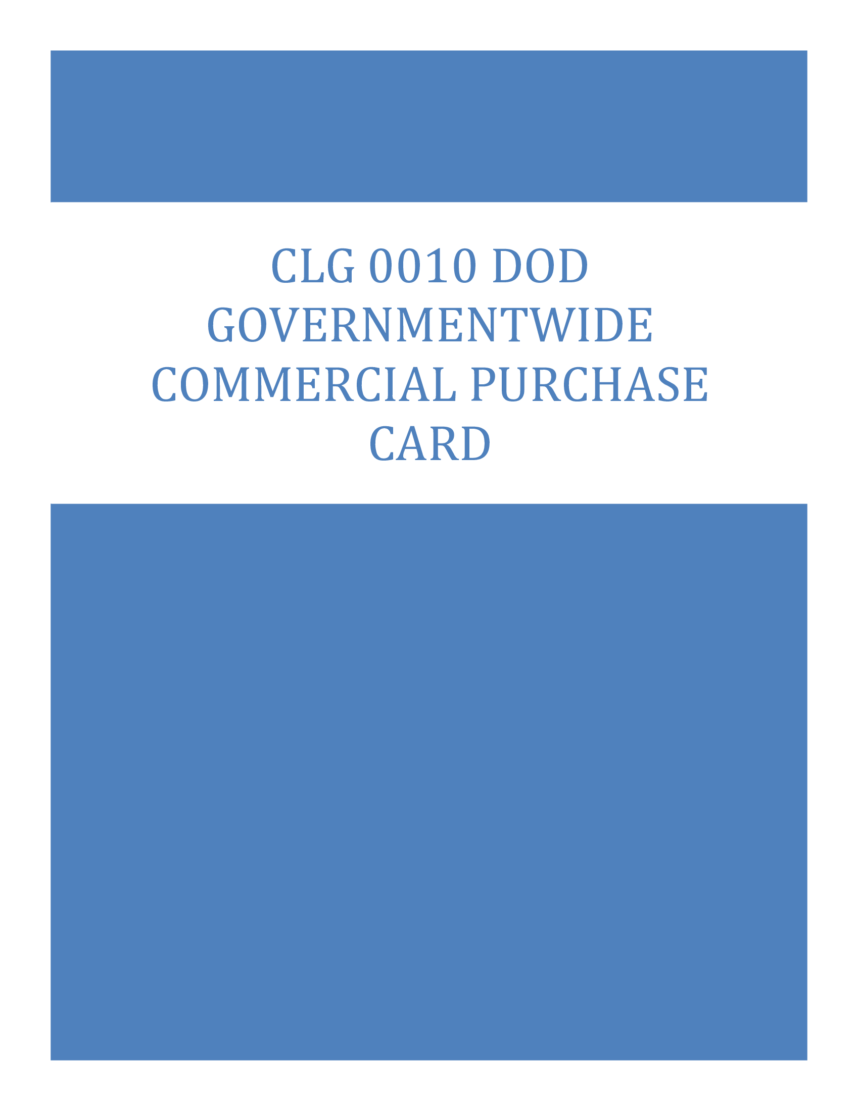 CLG 0010 DoD Governmentwide Commercial Purchase Card 2026 Edition