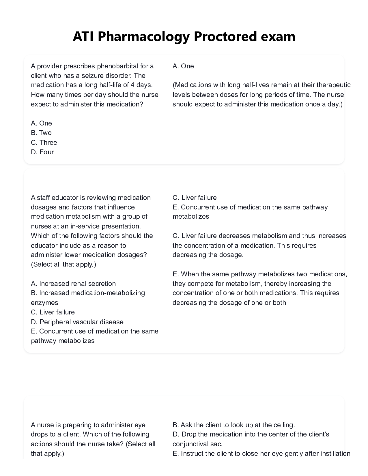 ATI Pharmacology Proctored Exam 2026  Verified Questions & Detailed Rationales  Level 3 Mastery
