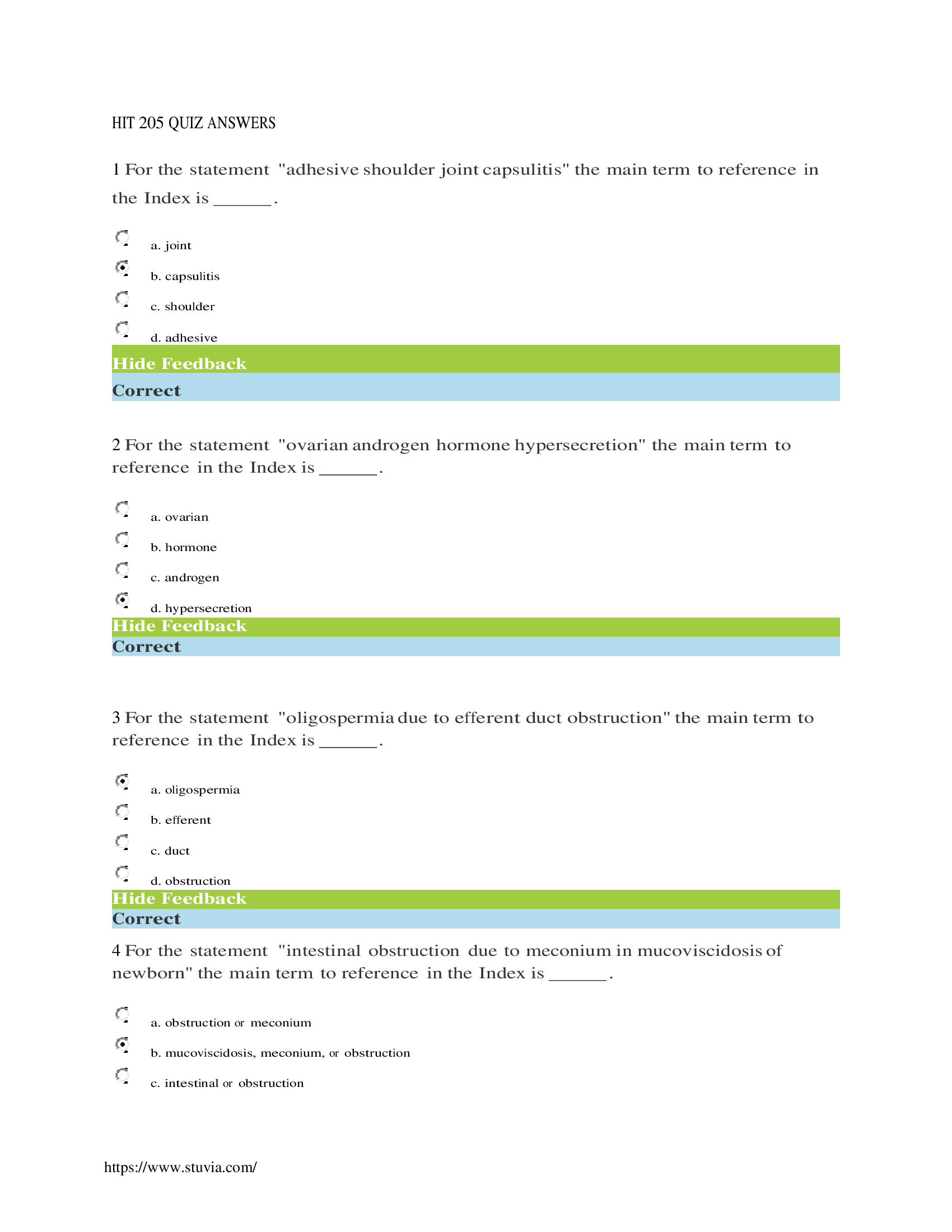 HIT 205 Final Exam Review Questions