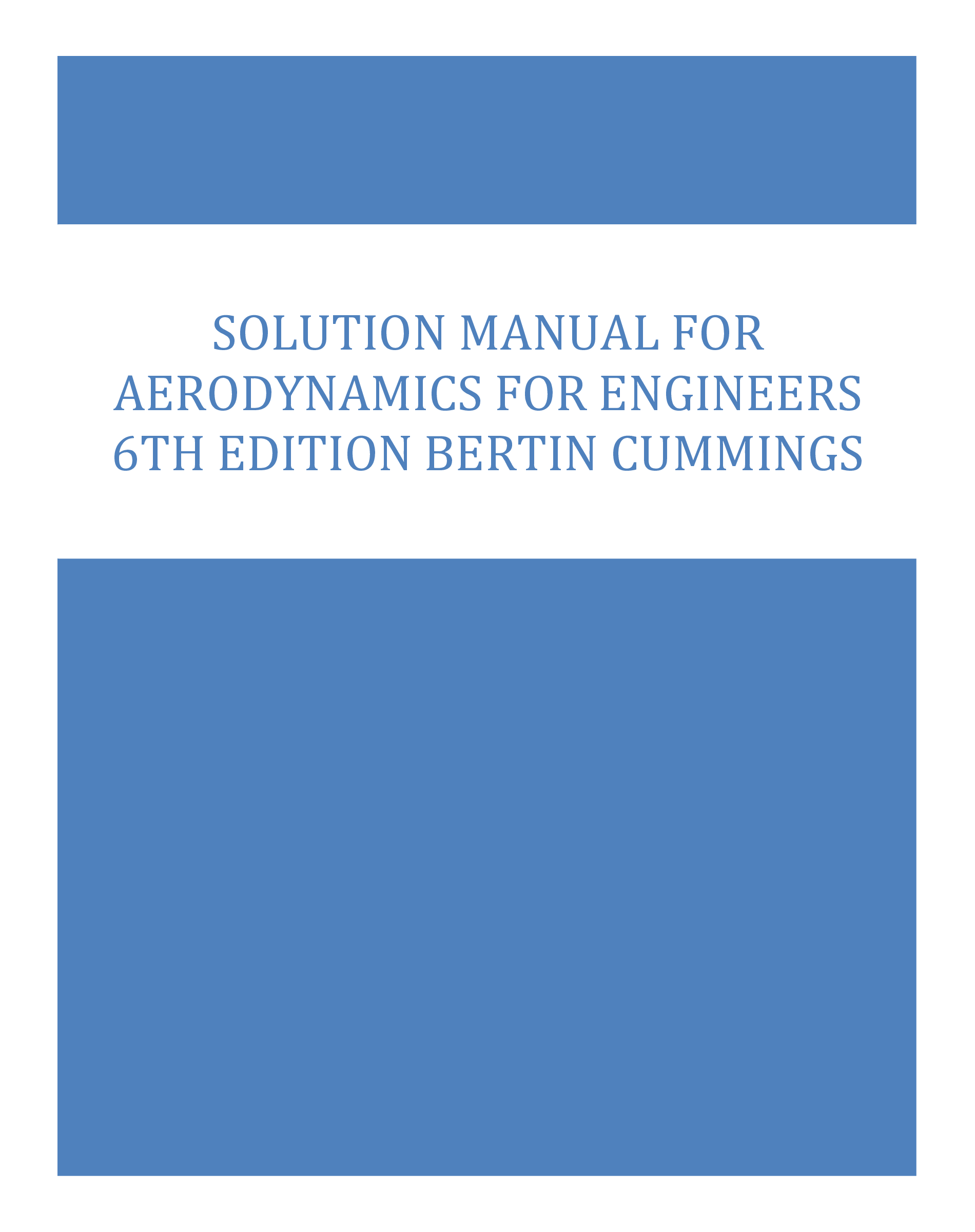 Solution Manual for Aerodynamics for Engineers 6th Edition Bertin Cummings