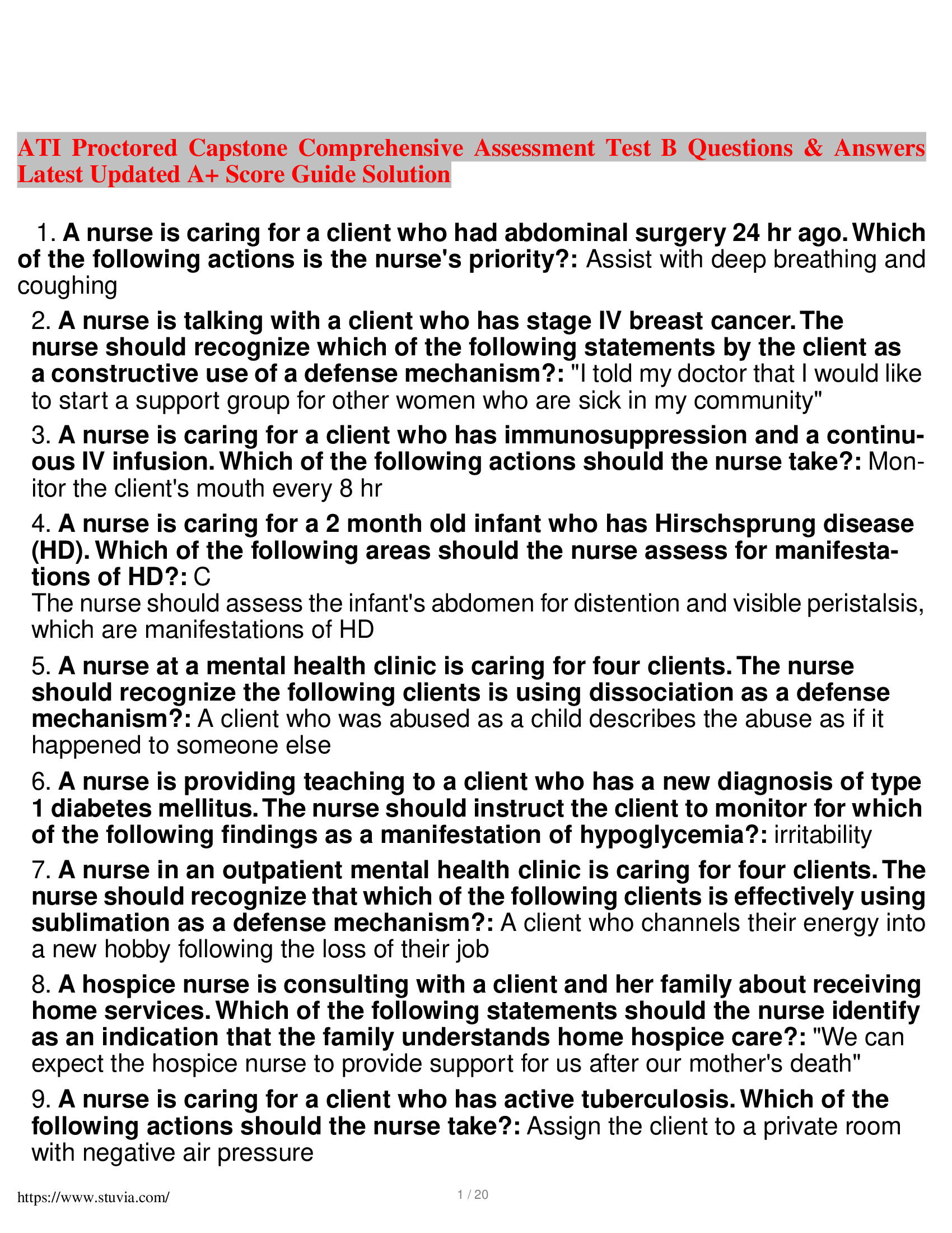 Latest ATI Proctored Capstone