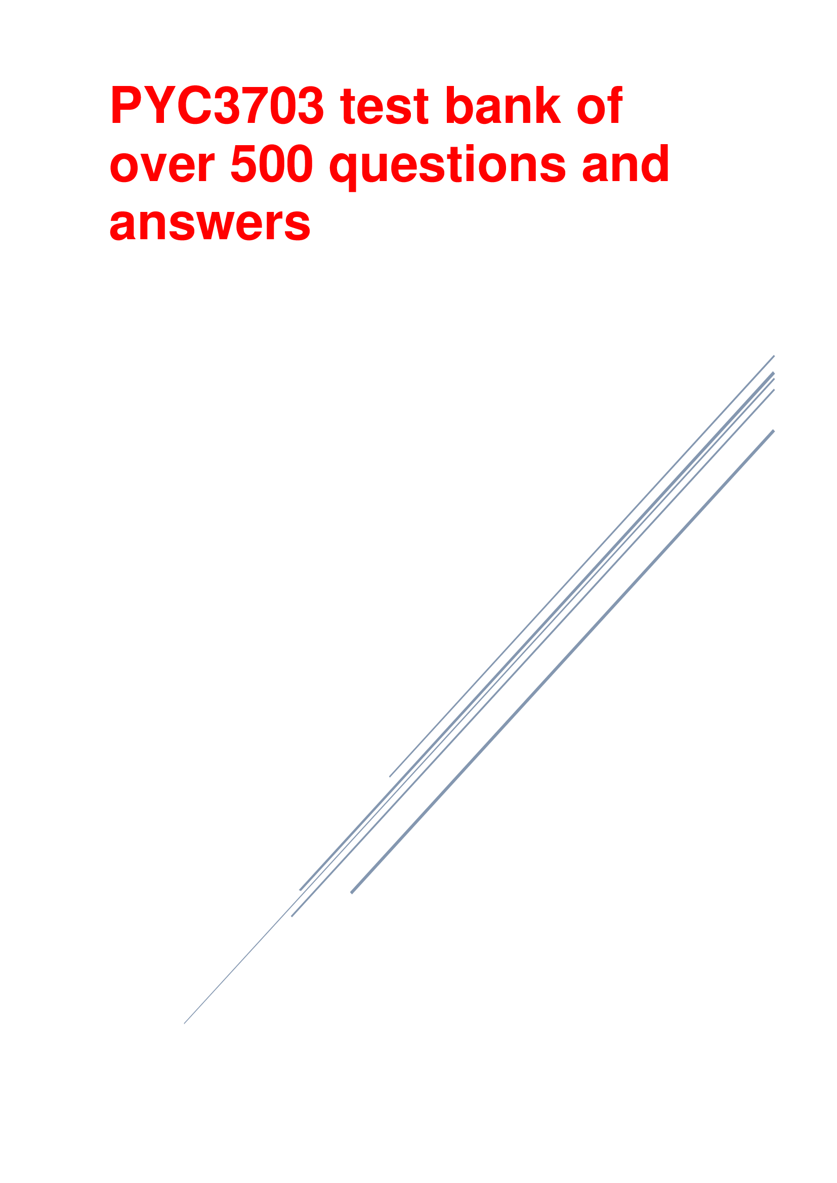 PYC3703 test bank of over 500 questions and answers