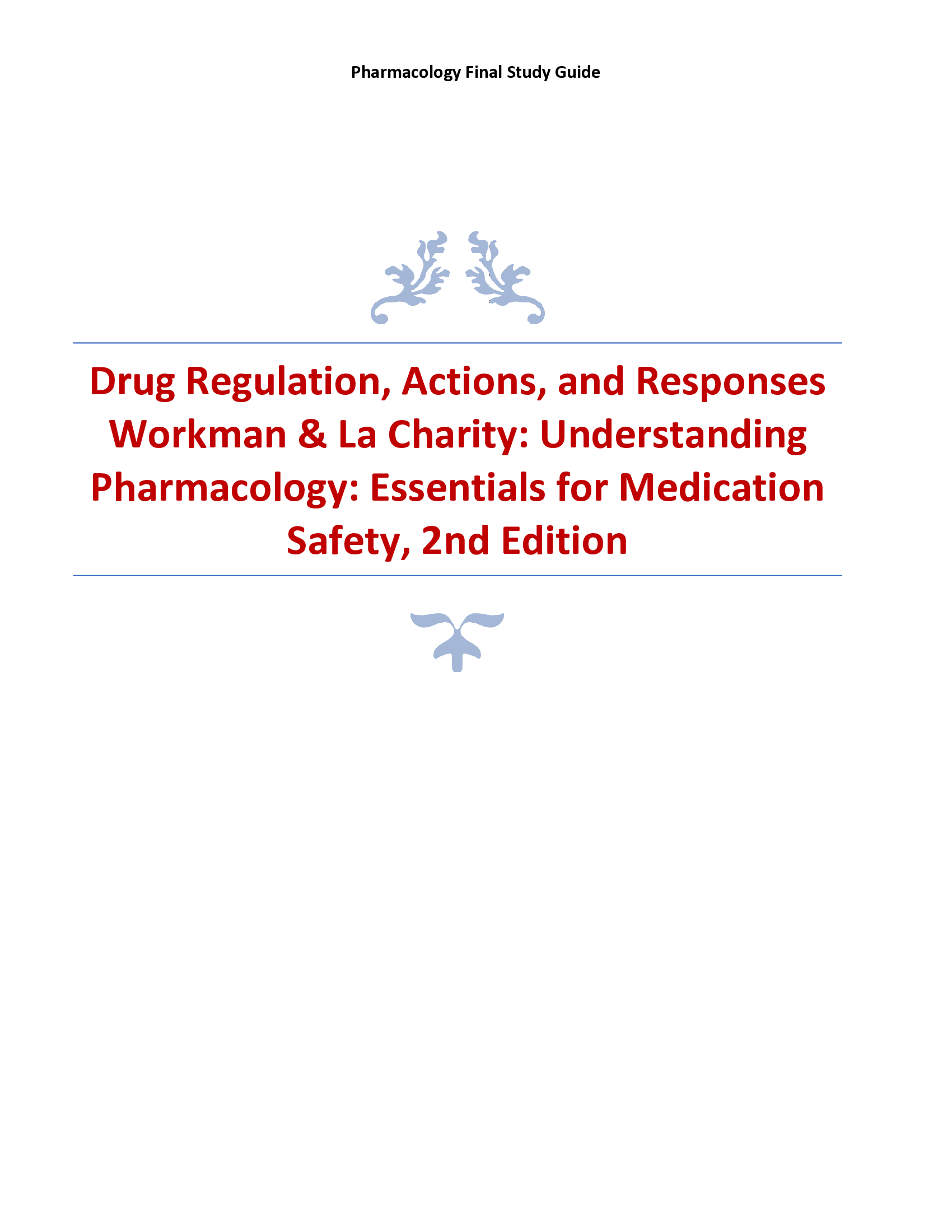 Revised pharmacology test bank