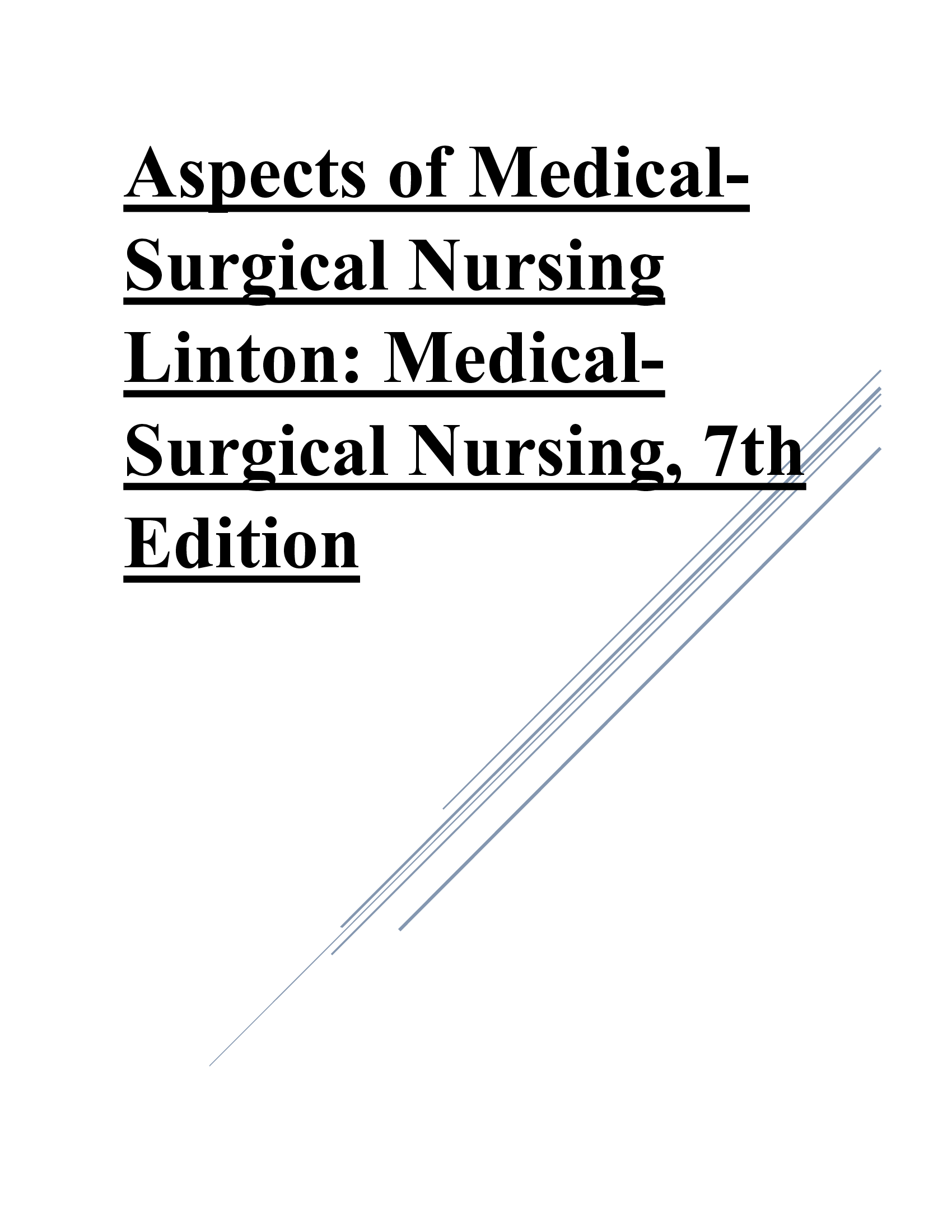 updated Medical surgical nursing test bank