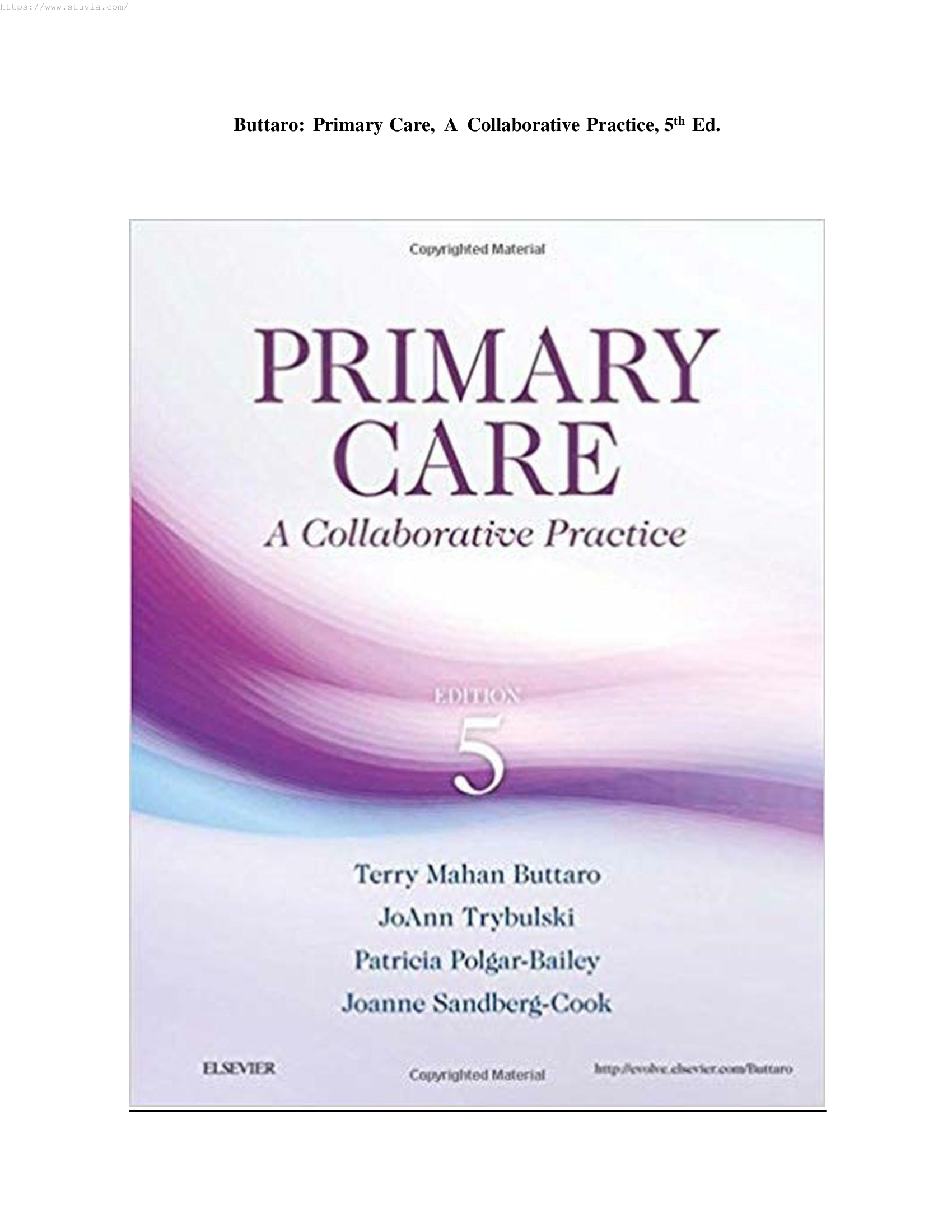 Primary Care A Collaborative Practice 5th Edition Buttaro Test Bank - Passing Grades