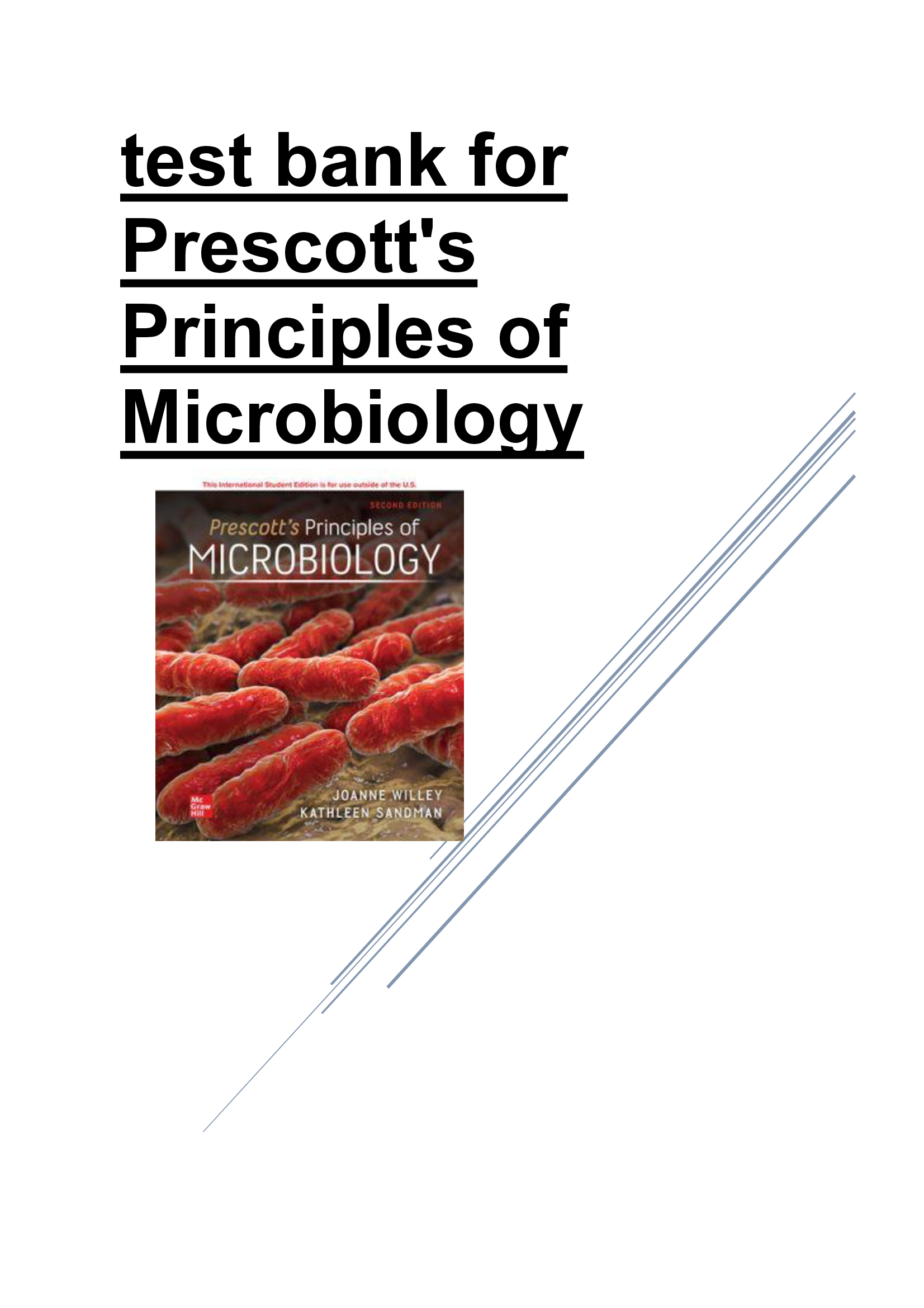 test bank for Prescotts Principles of Microbiology