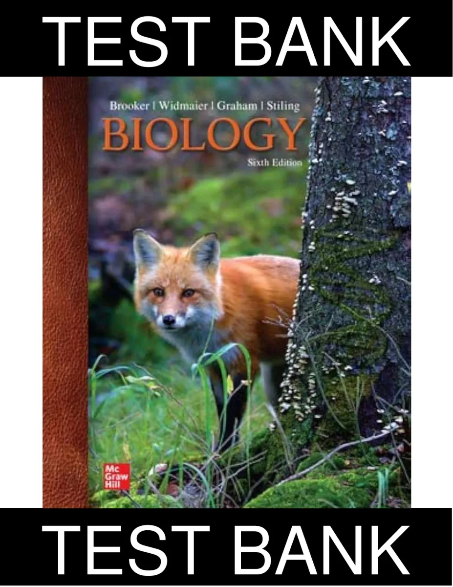 Biology 6th Edition Test Bank: All 60 Chapters + Expert-Verified Solutions (Brooker et al.)